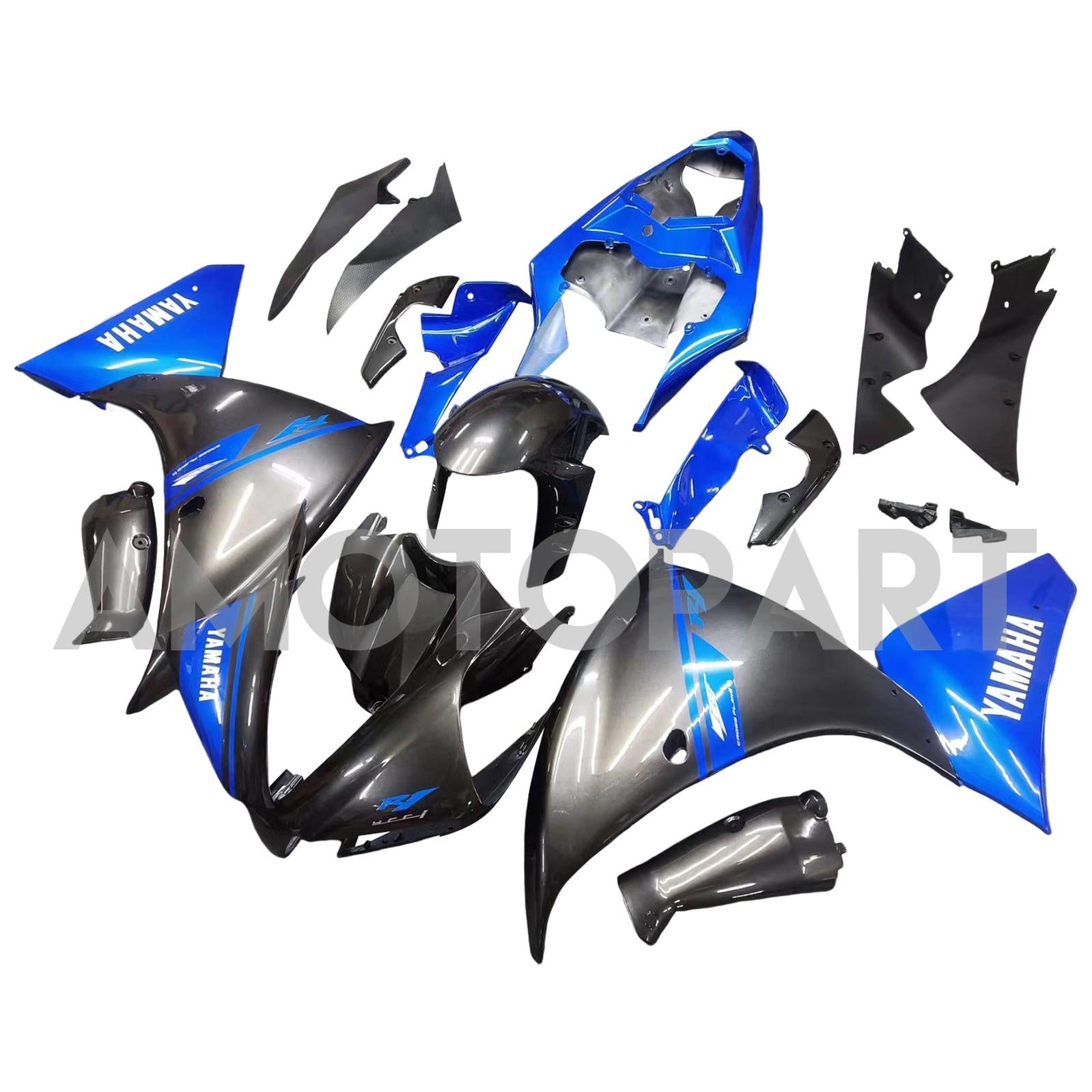 Amotopart ヤマハ 2012-2014 YZF 1000 R1 グレー ブルー フェアリングキット
