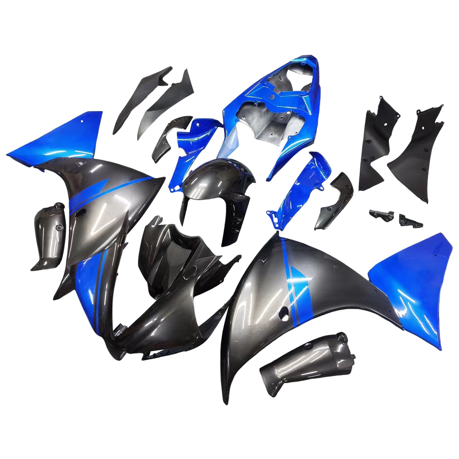 Amotopart ヤマハ 2012-2014 YZF 1000 R1 グレー ブルー フェアリングキット