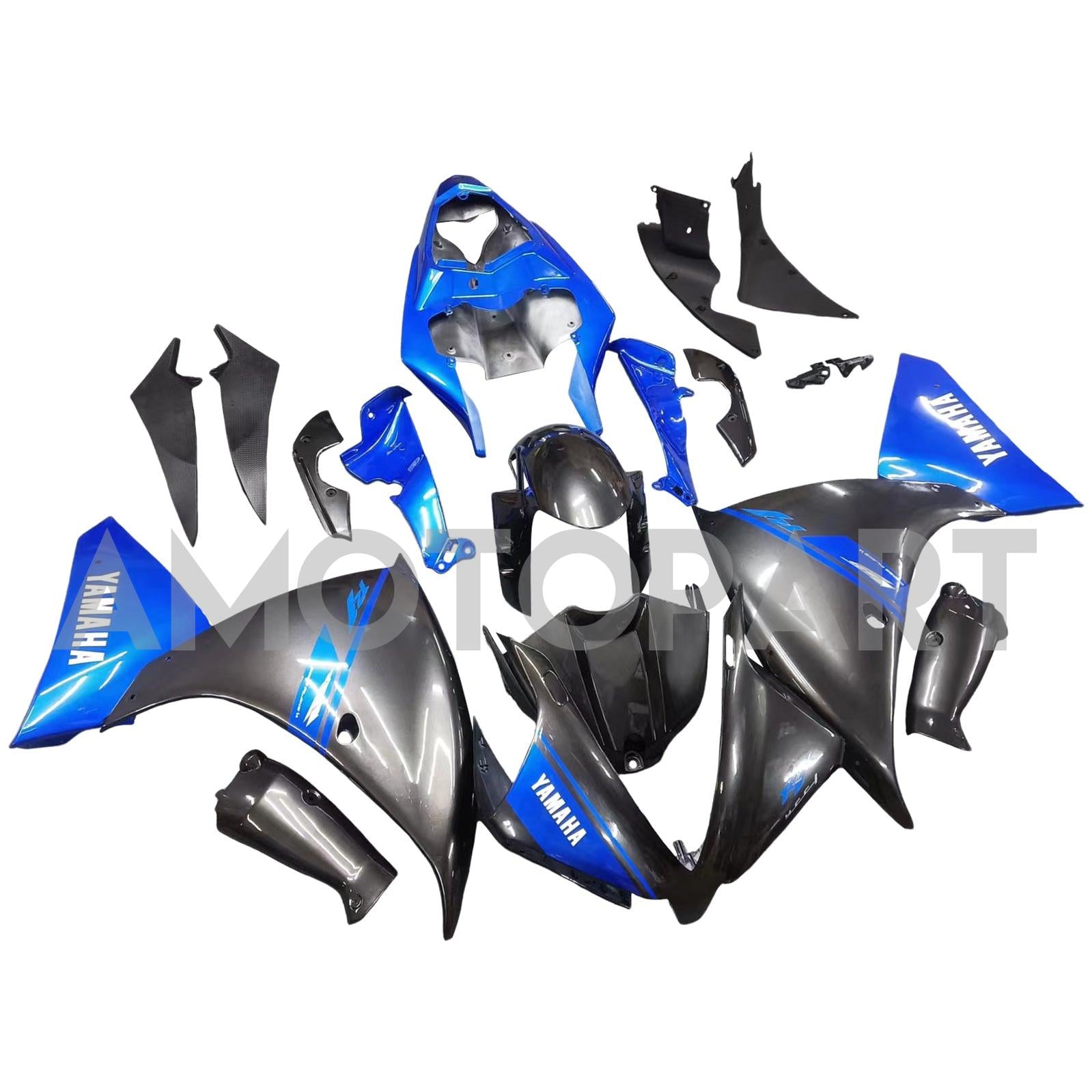 Amotopart ヤマハ 2012-2014 YZF 1000 R1 グレー ブルー フェアリングキット