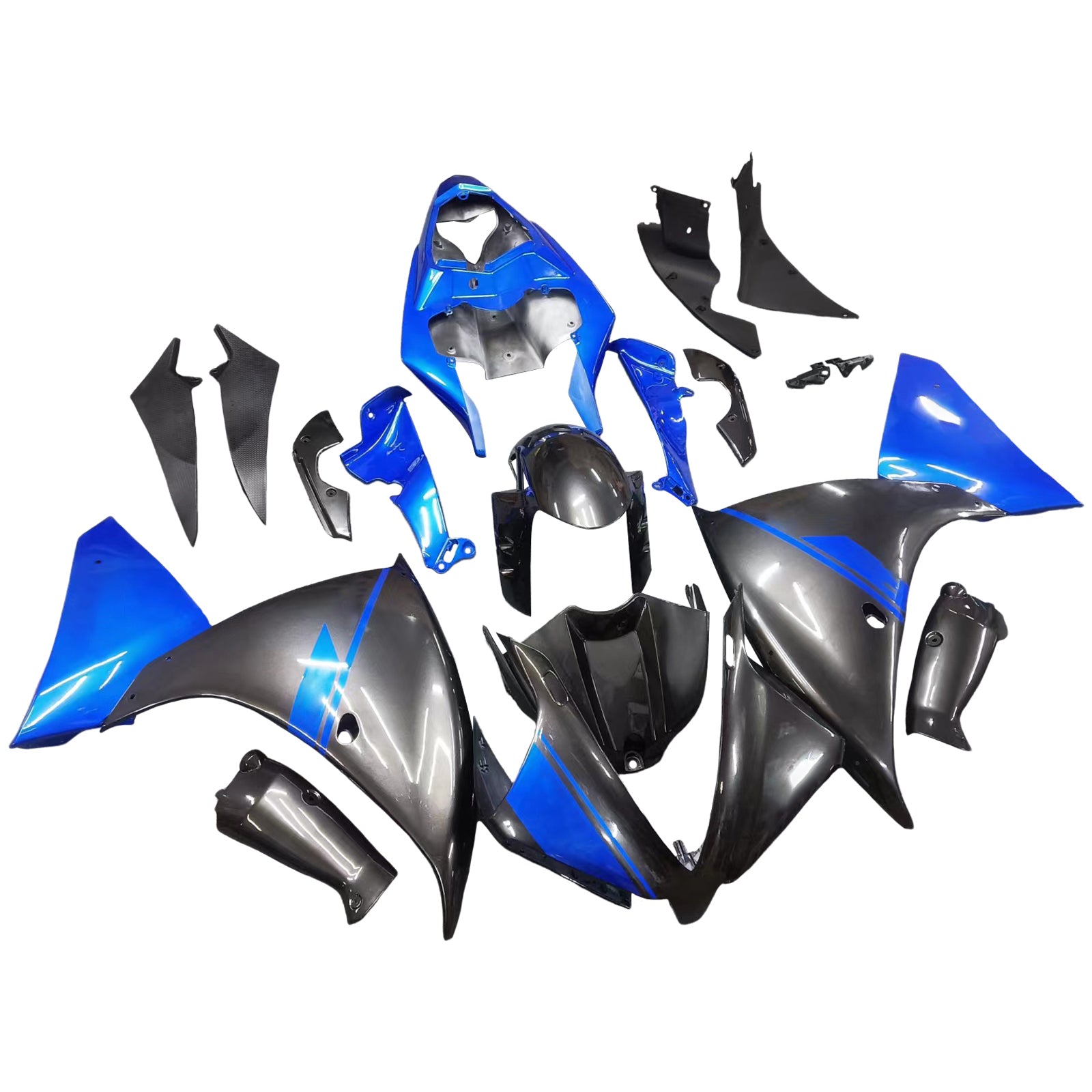 Amotopart ヤマハ 2012-2014 YZF 1000 R1 グレー ブルー フェアリングキット