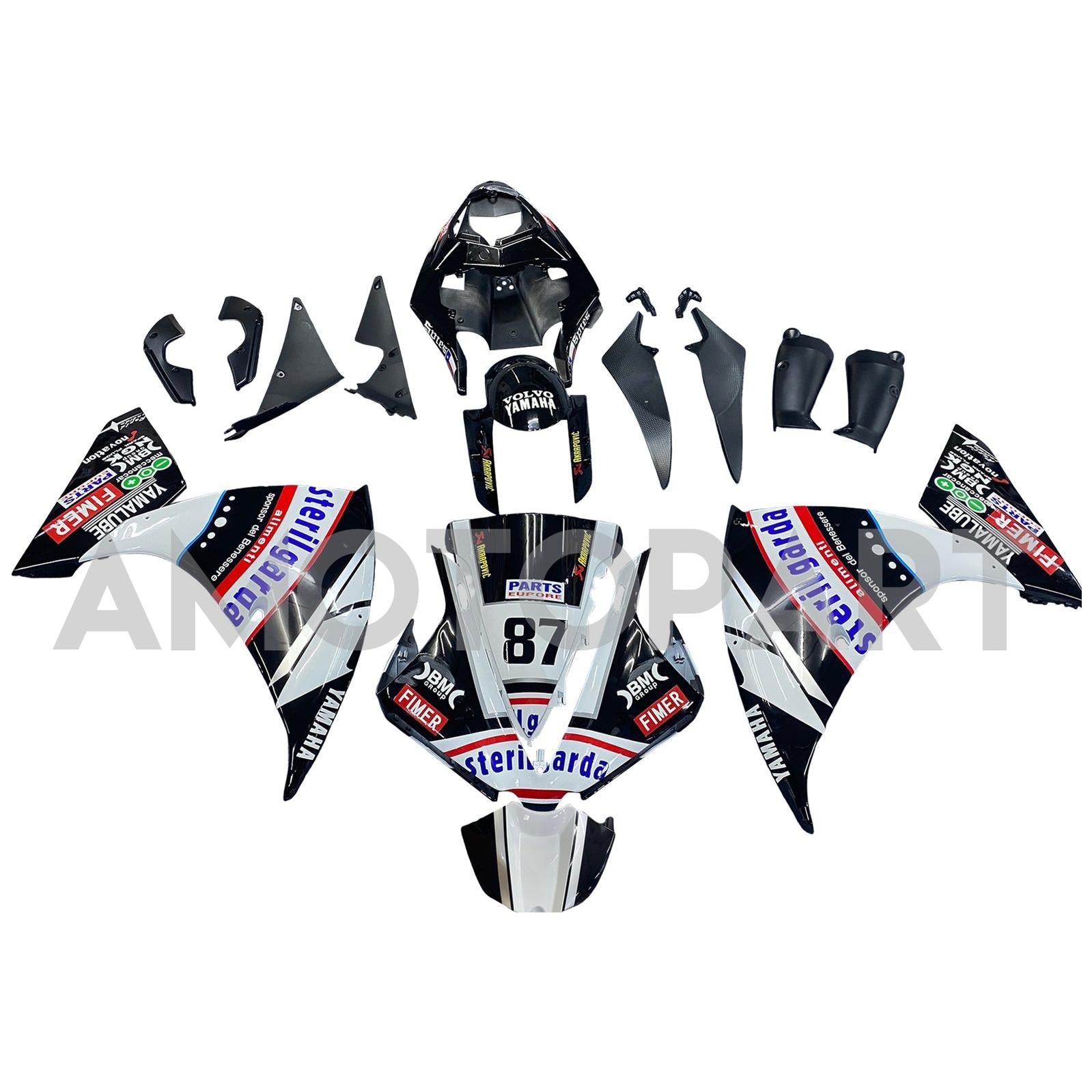 Amotopart Yamaha 2012-2014 YZF 1000 R1 Black Fairing Kit
