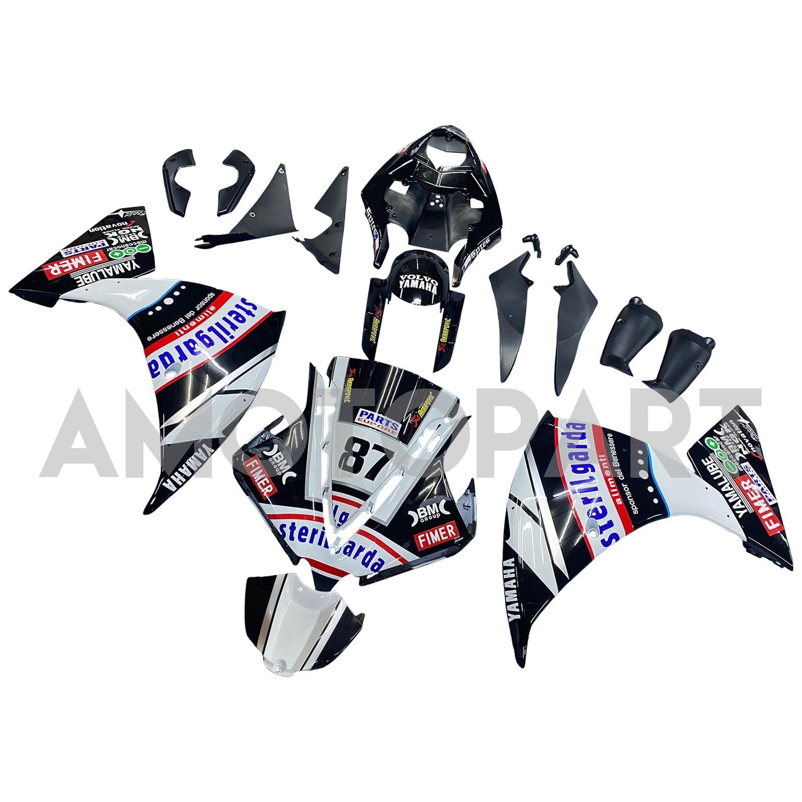Amotopart Yamaha 2012-2014 YZF 1000 R1 Black Fairing Kit