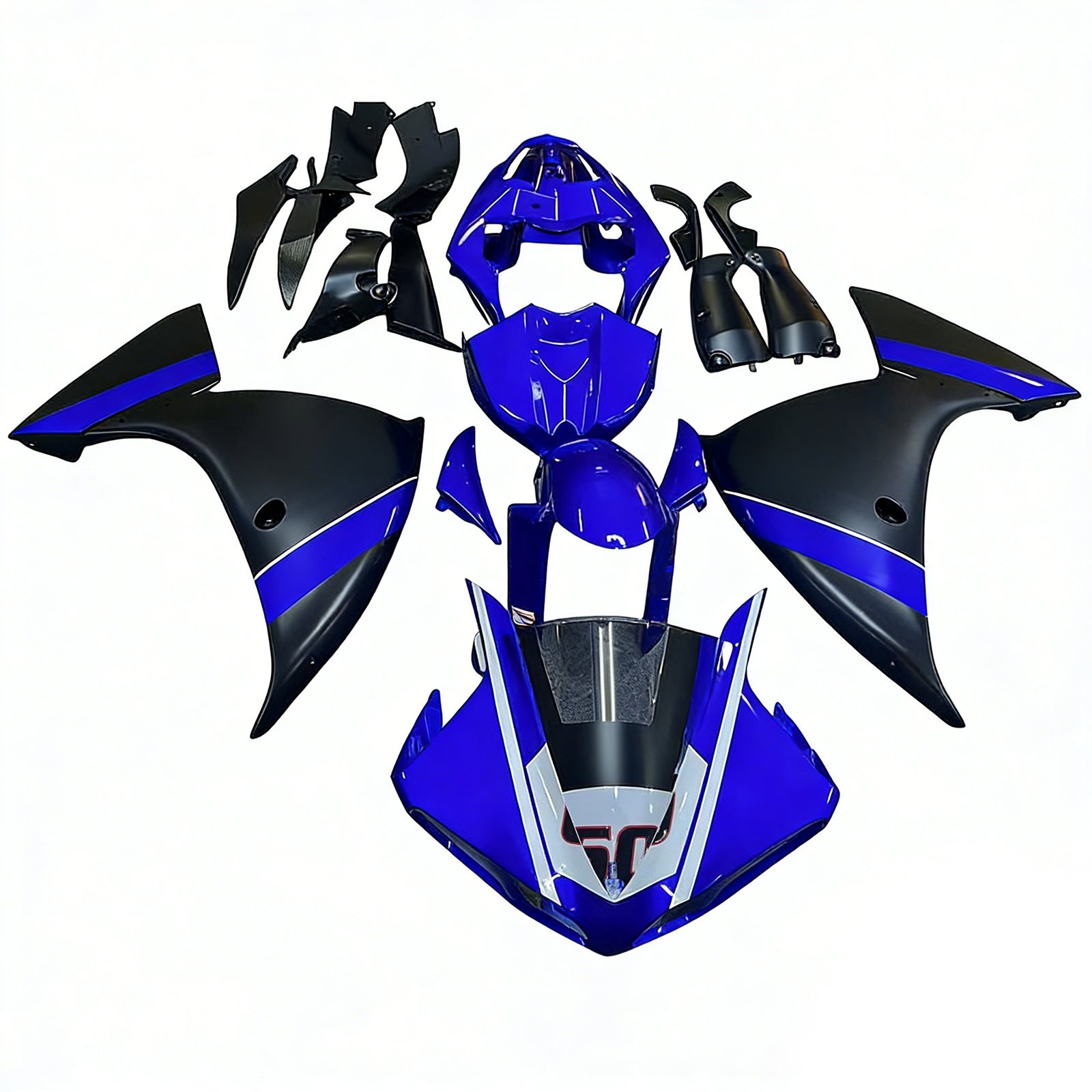 Amotopart Yamaha 2012-2014 YZF 1000 R1 Black Blue Fairing Kit