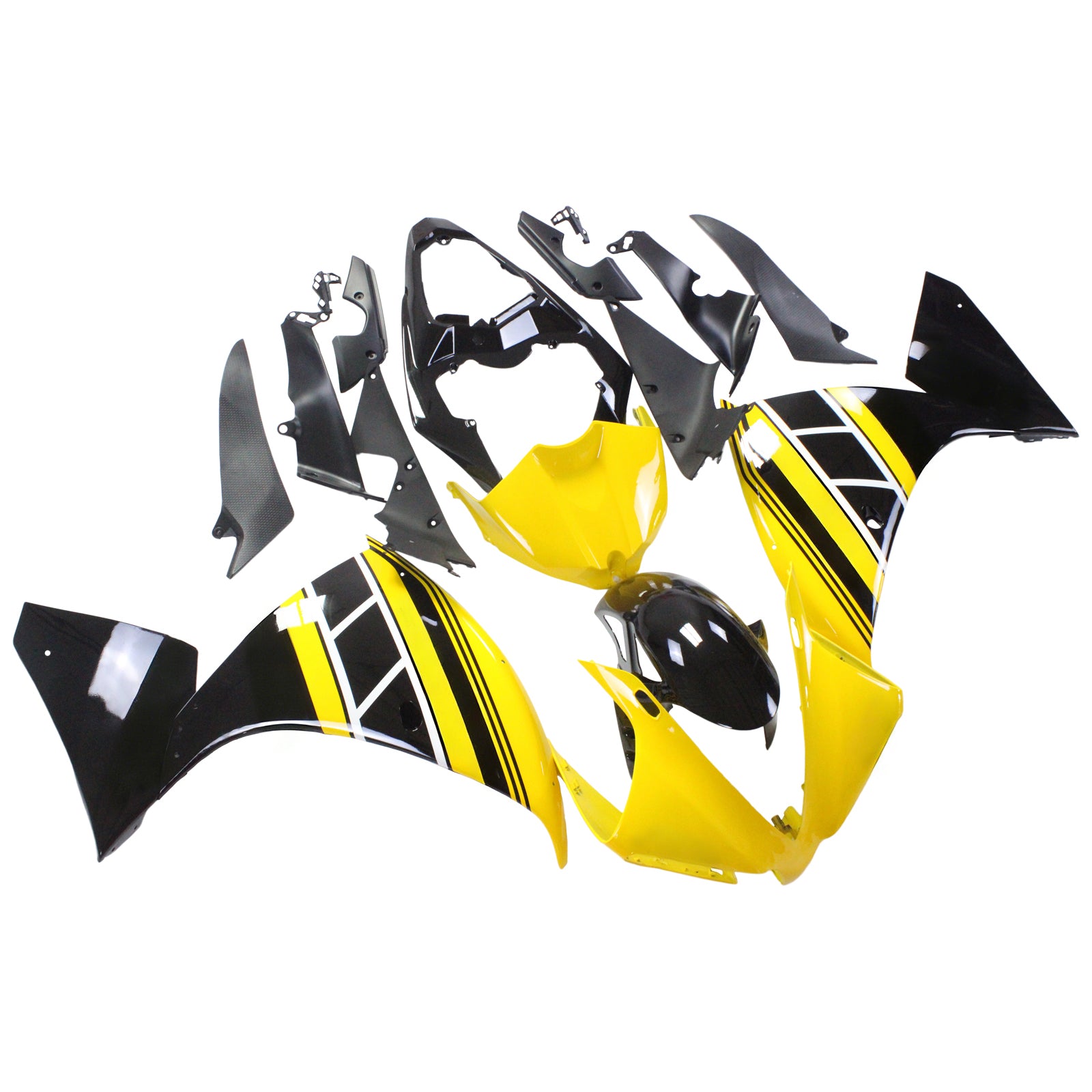 Amotopart Yamaha 2012-2014 YZF 1000 R1 Yellow Black Fairing Zestaw