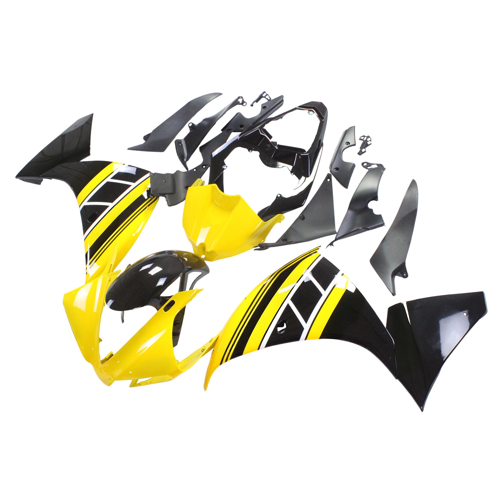 Amotopart Yamaha 2012-2014 YZF 1000 R1 Yellow Black Fairing Zestaw