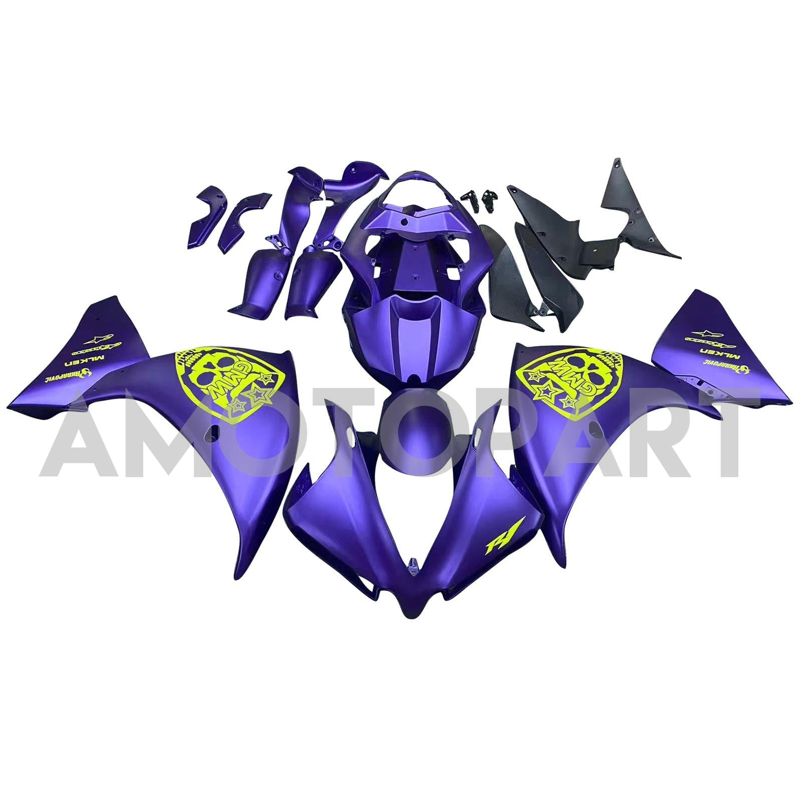 Amotopart Yamaha YZF 1000 R1 2012-2014 Matt Purple Fairing Kit