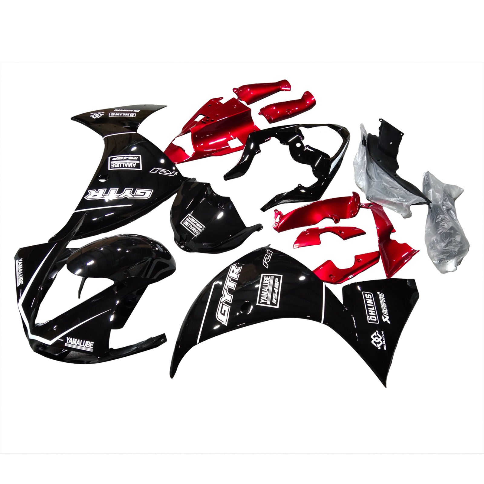 Amotopart Yamaha YZF 1000 R1 2012-2014 Black & Red Fairing Kit