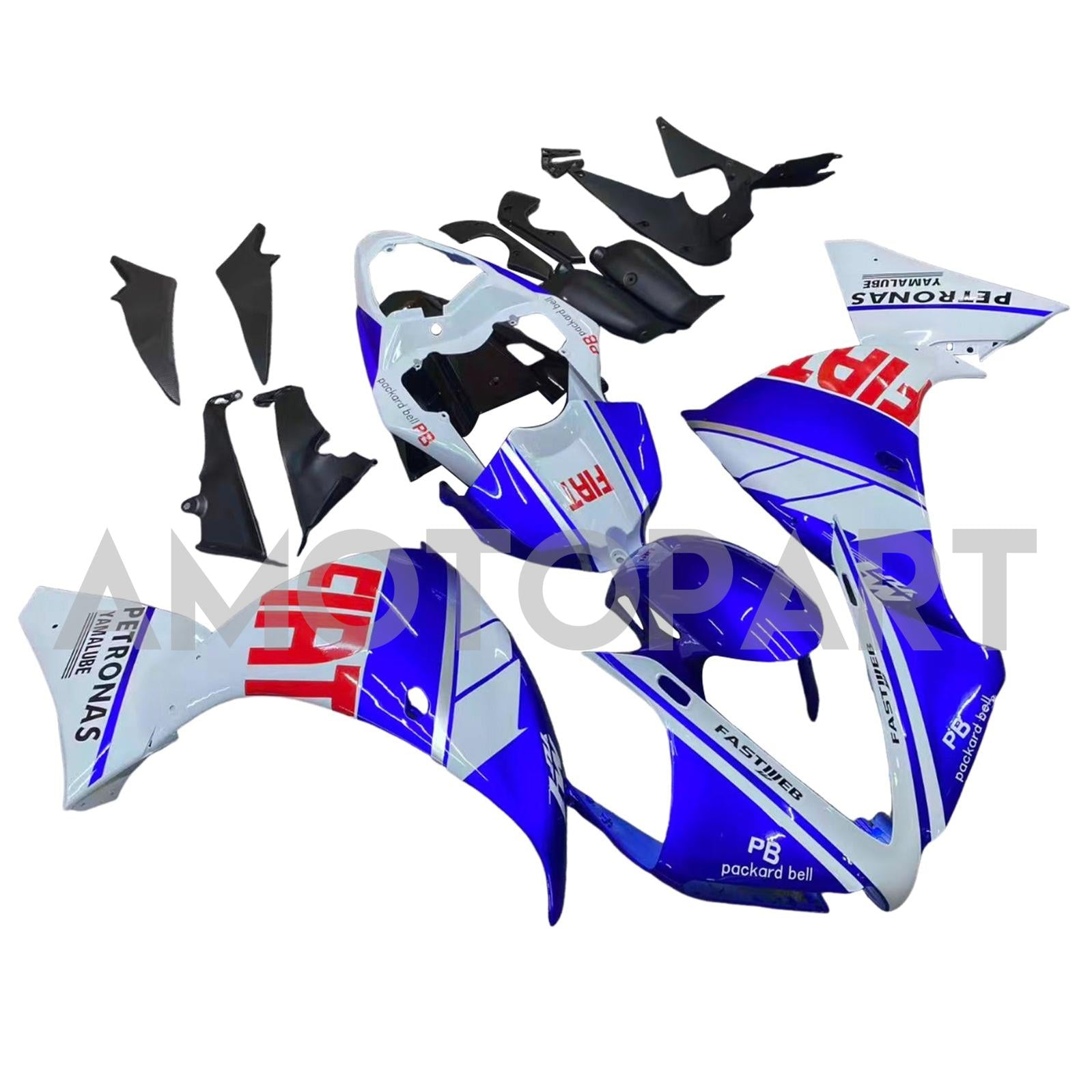 Amotopart Yamaha YZF 1000 R1 2012-2014 White&Blue Style3 Fairing Kit
