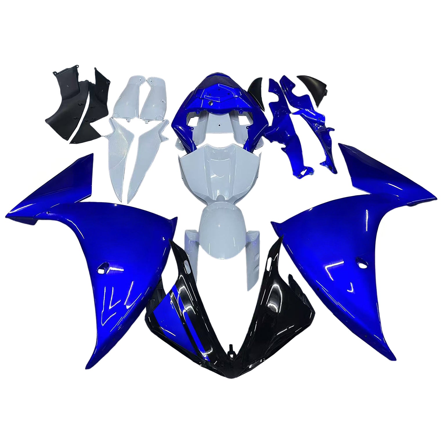 Amotopart 2012-2014 Yamaha YZF 1000 R1 Black Blue Gray Fairing Kit
