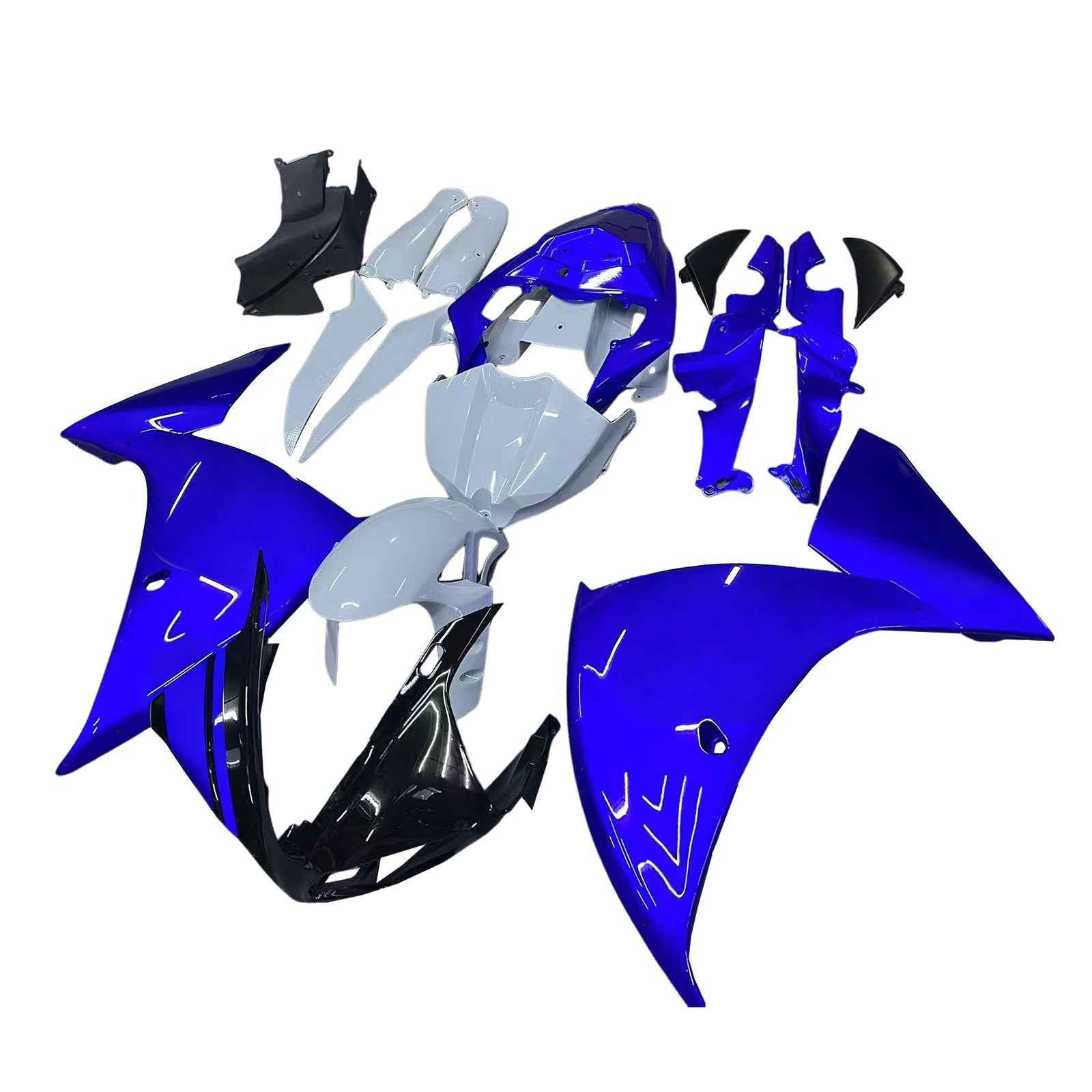 Amotopart 2012-2014 Yamaha YZF 1000 R1 Black Blue Gray Fairing Kit