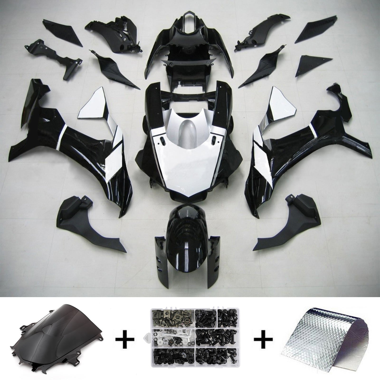 Amotopart Yamaha 2015-2019 YZF 1000 R1 Black Fairing Kit