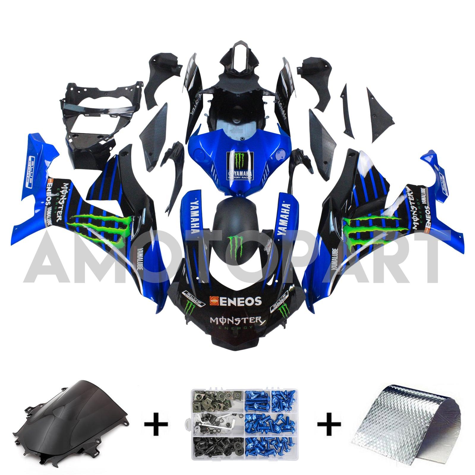 Amotopart Yamaha YZF 1000 R1 2015-2019 Blue&Black Monster Fairing Kit