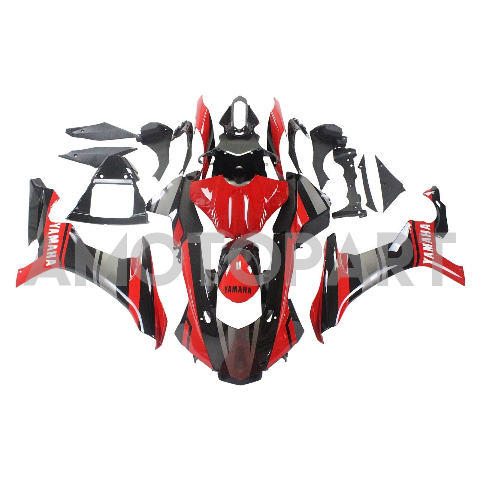 Amotopart Yamaha 2015-2019 YZF 1000 R1 Red Black Fairing Kit