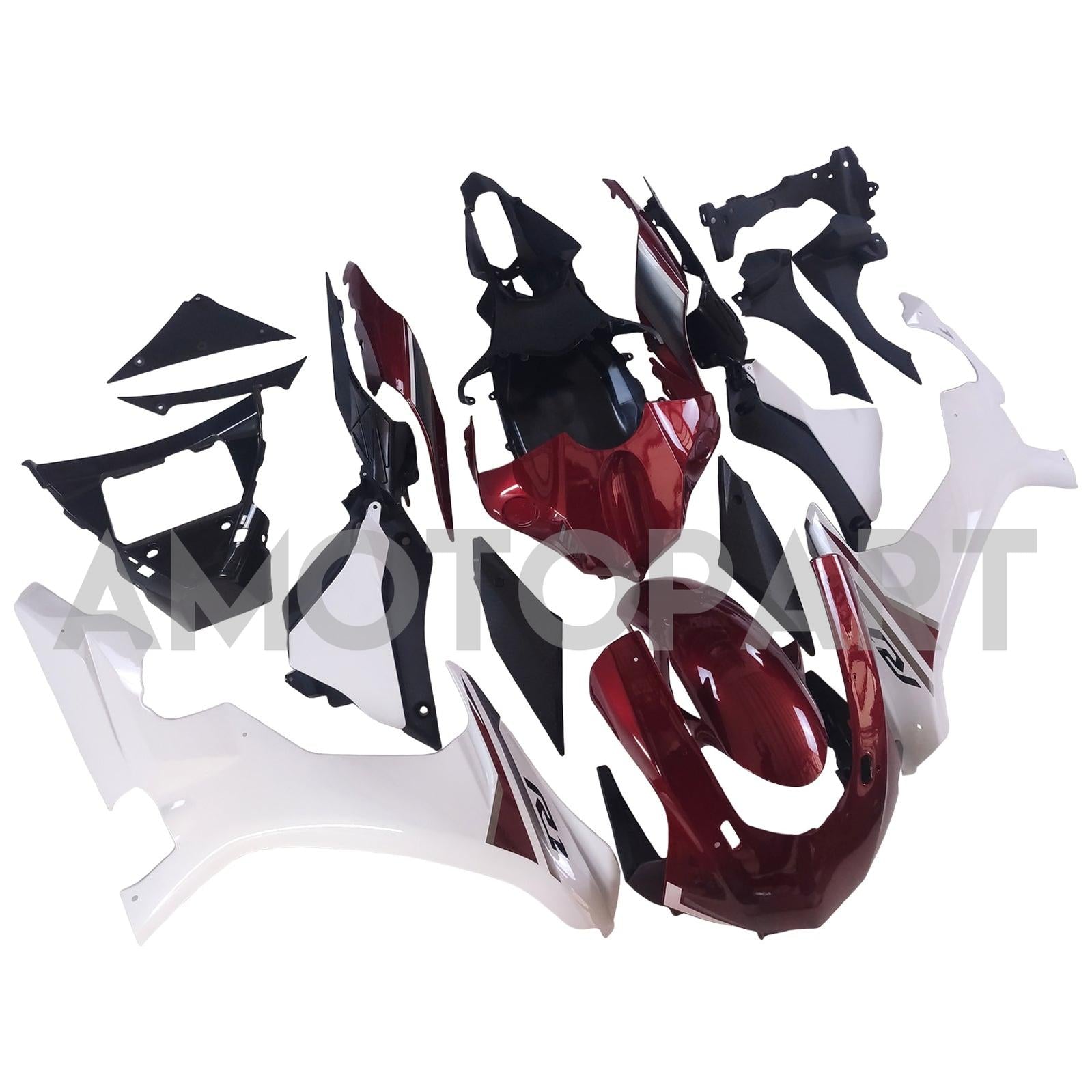 Amotopart Yamaha 2015-2019 YZF 1000 R1 White&Red Style3 Fairing Kit