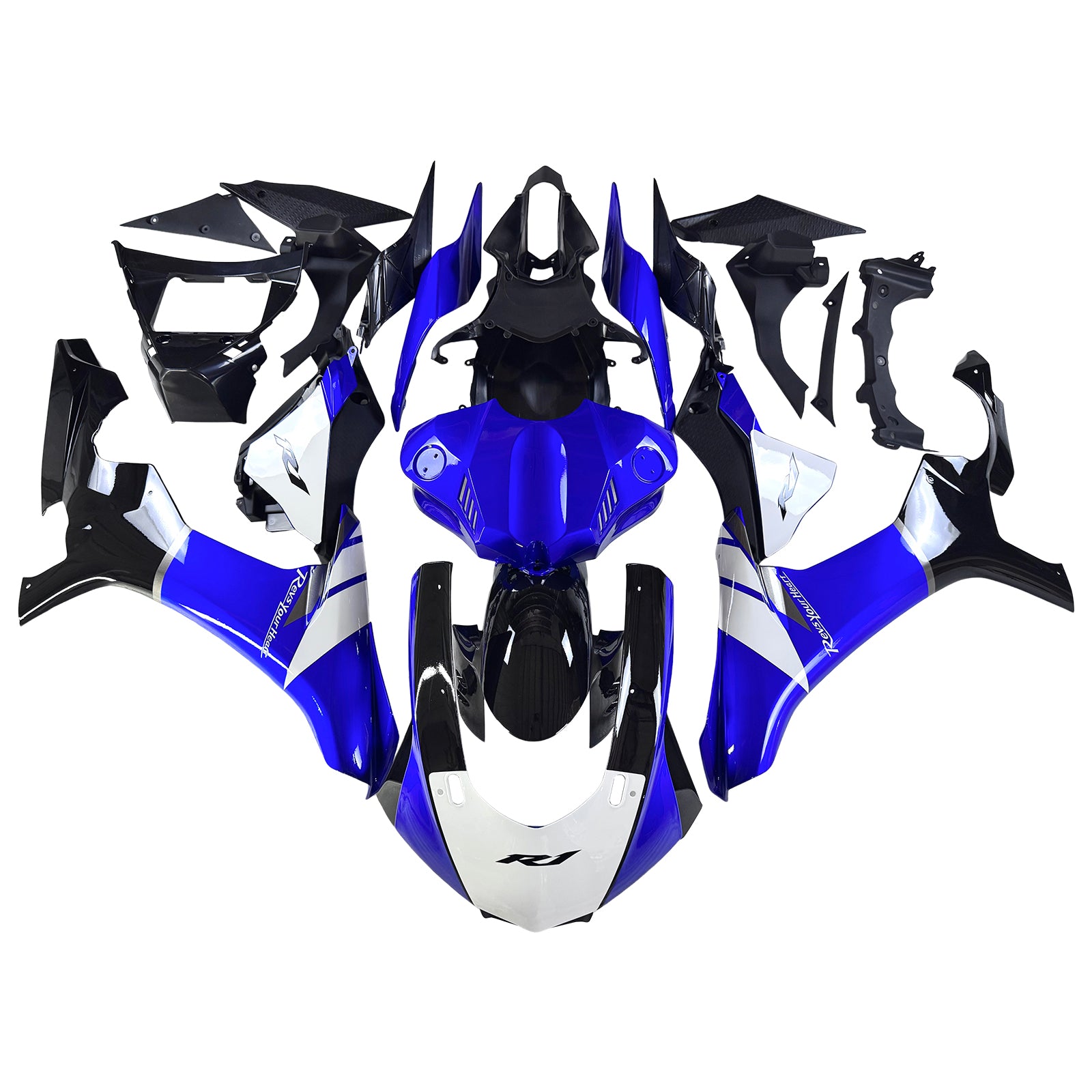 Amotopart Yamaha YZF 1000 R1 2015-2019 Blue&White Fairing Kit