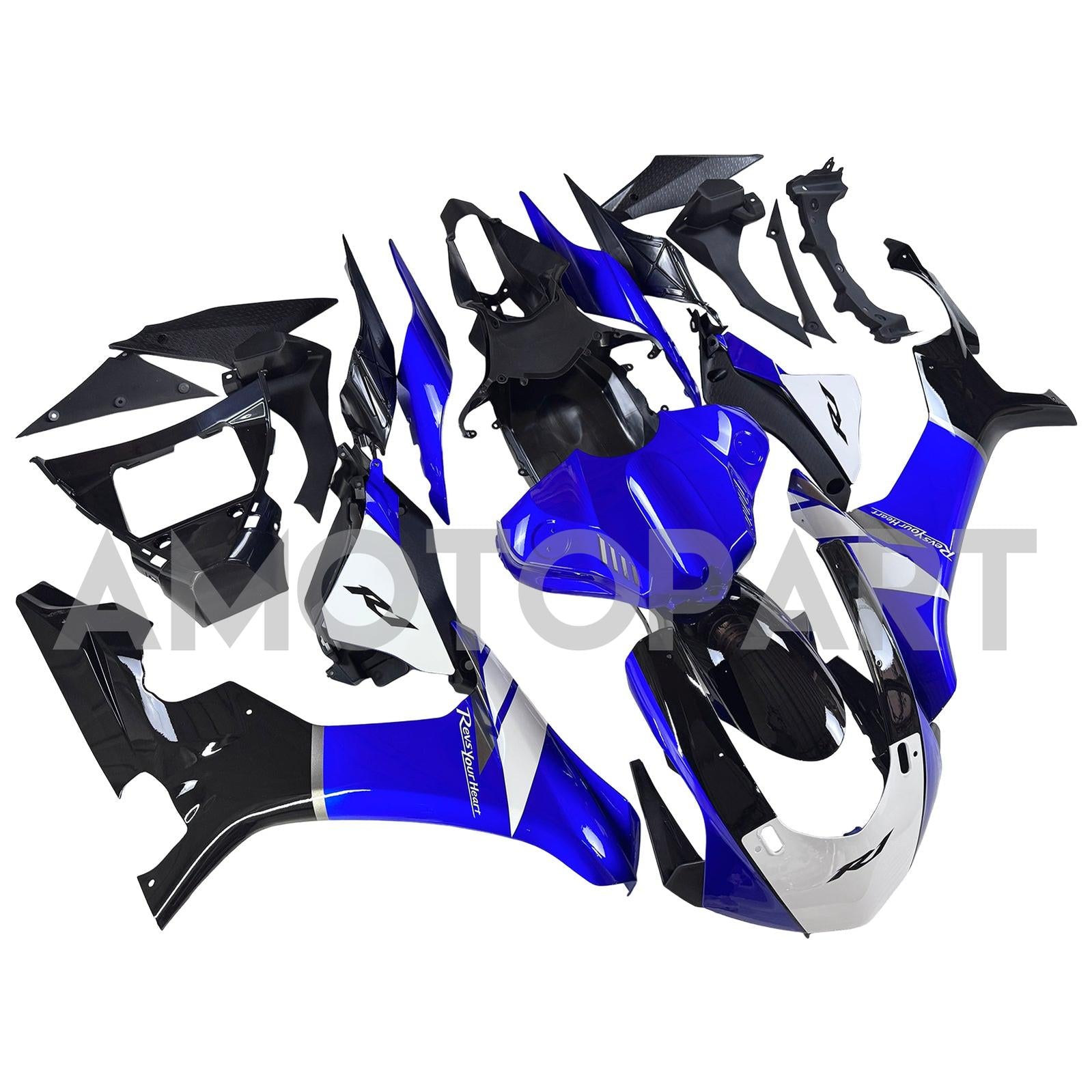 Amotopart Yamaha YZF 1000 R1 2015-2019 Blue & White Fairing Kit