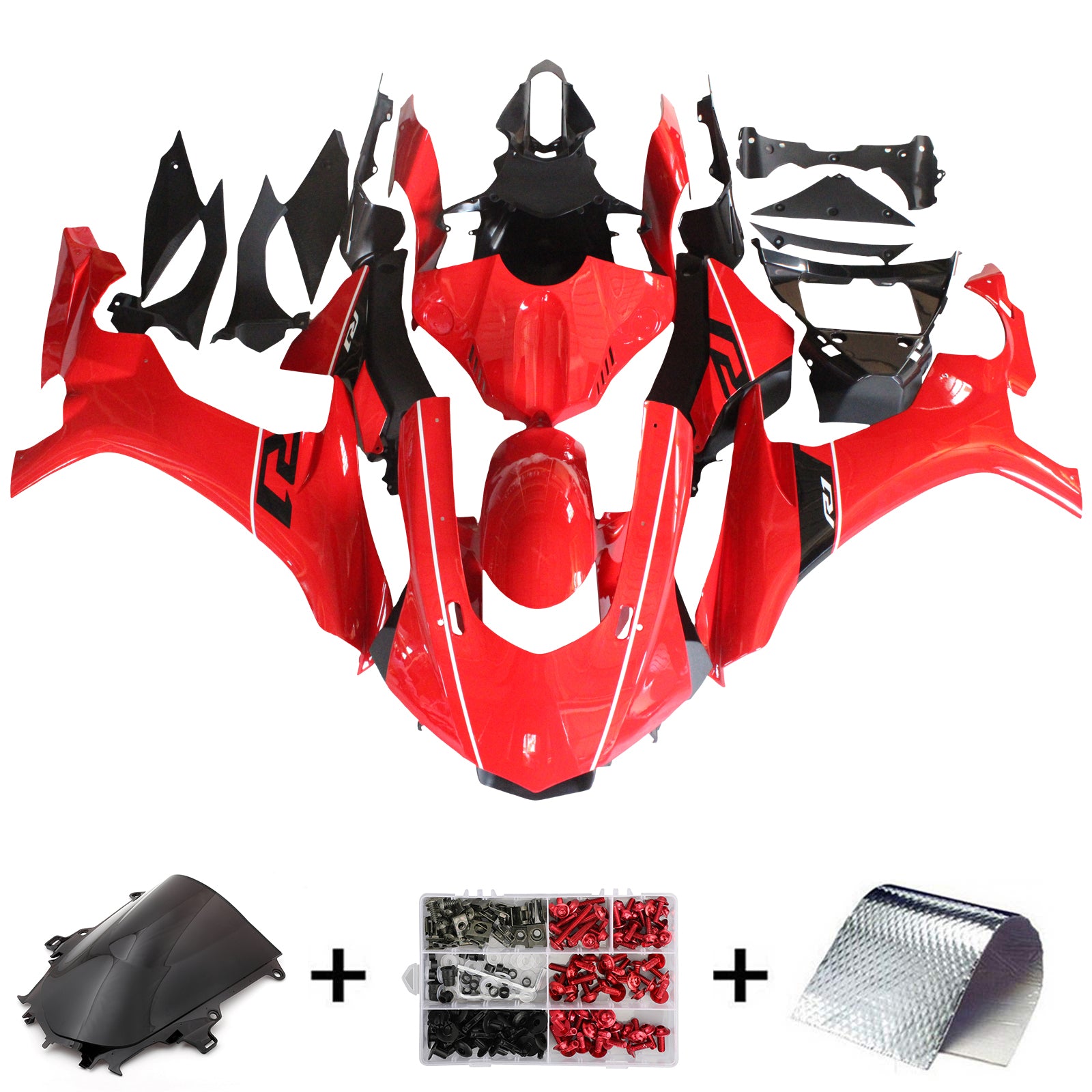 Amotopart Yamaha YZF 1000 R1 2015–2019 rotes Verkleidungsset