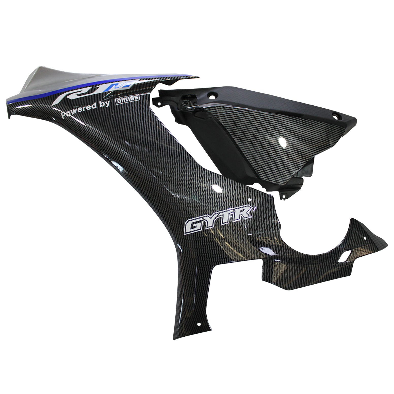 Amotopart ヤマハ 2015-2019 YZF 1000 R1 ブルー&ブラック カーボンファイバー フェアリングキット