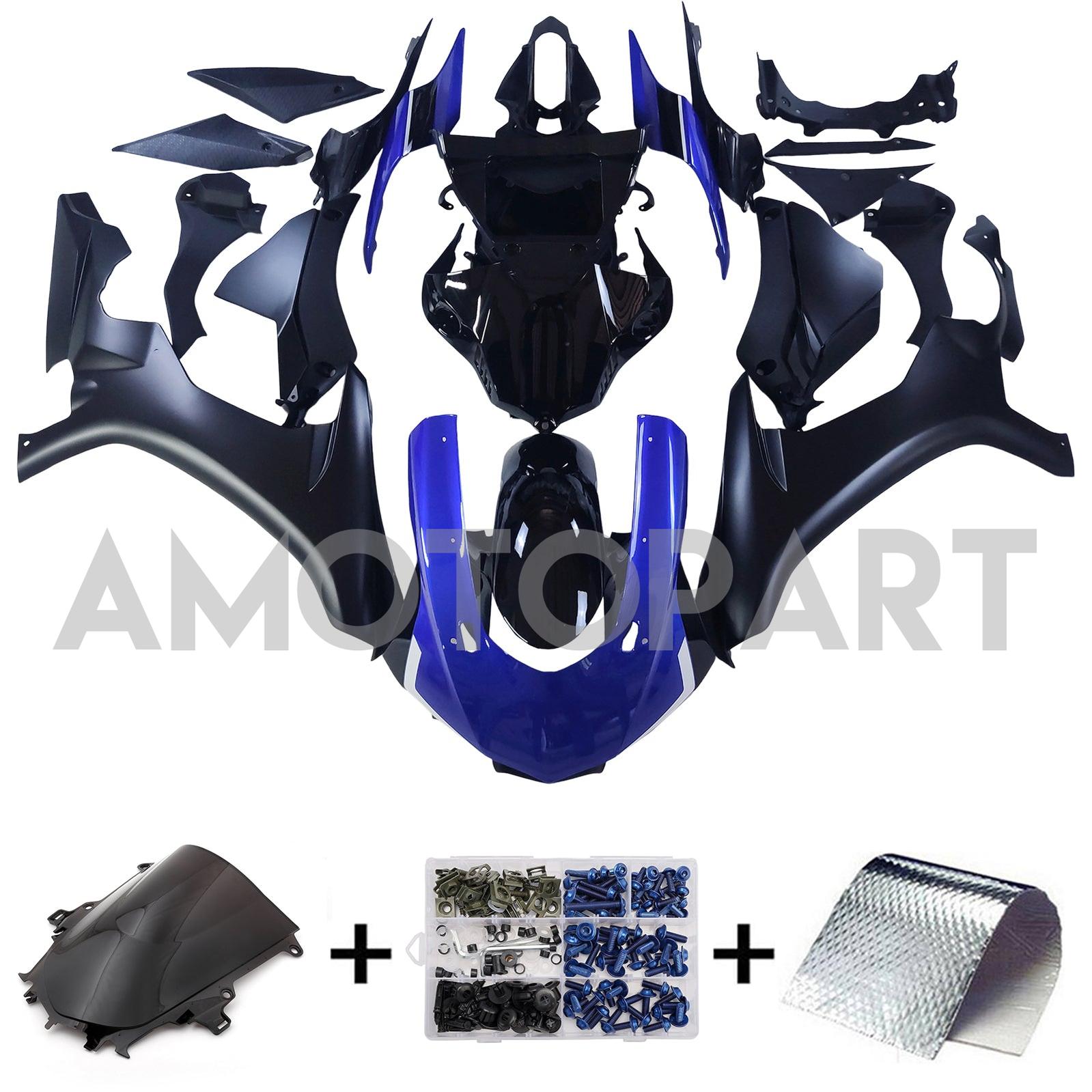Amotopart Yamaha 2015-2019 YZF 1000 R1 Blue&Black Style2 Fairing Kit