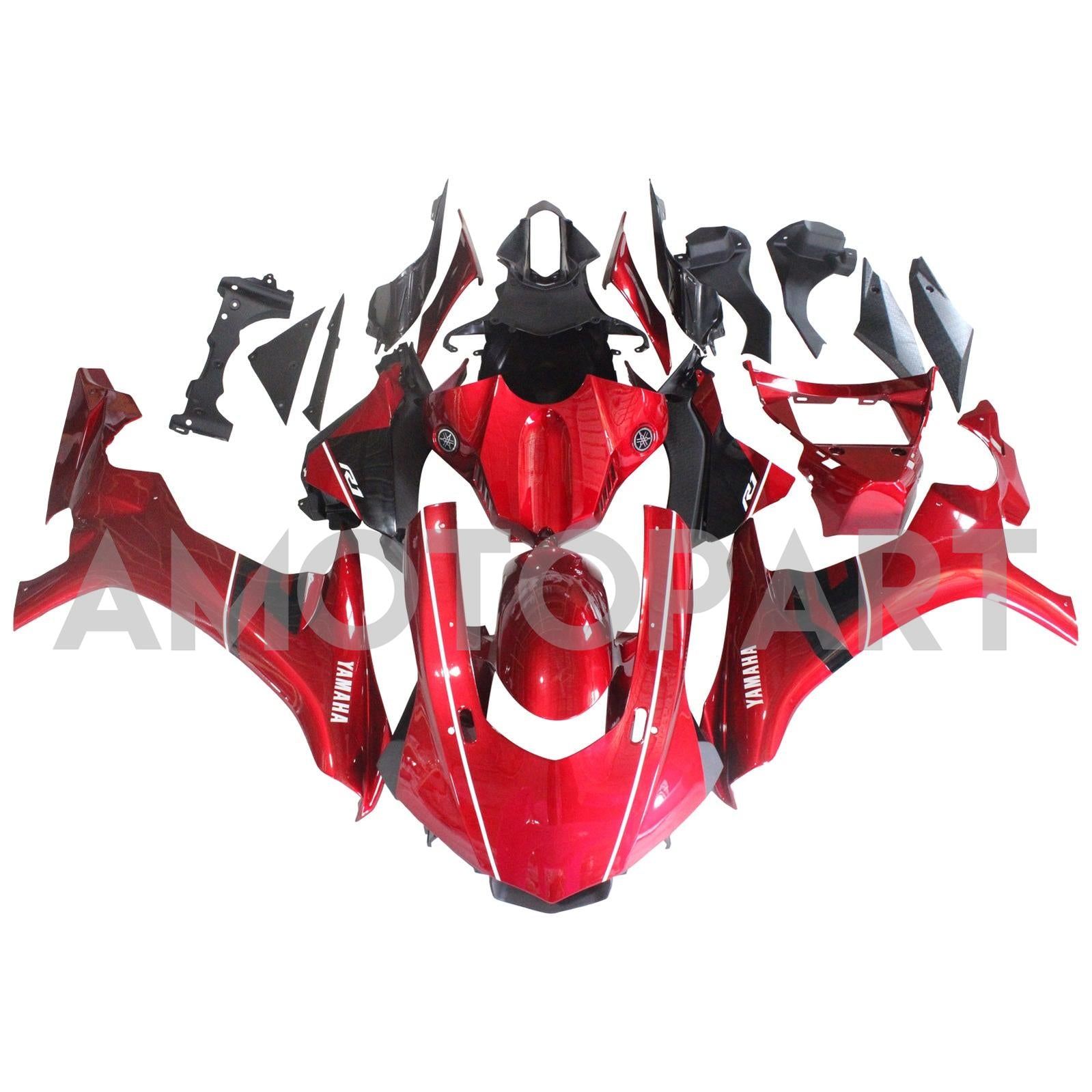 Amotopart Yamaha 2015-2019 YZF 1000 R1 Gloss Dark Red Fairing Kit
