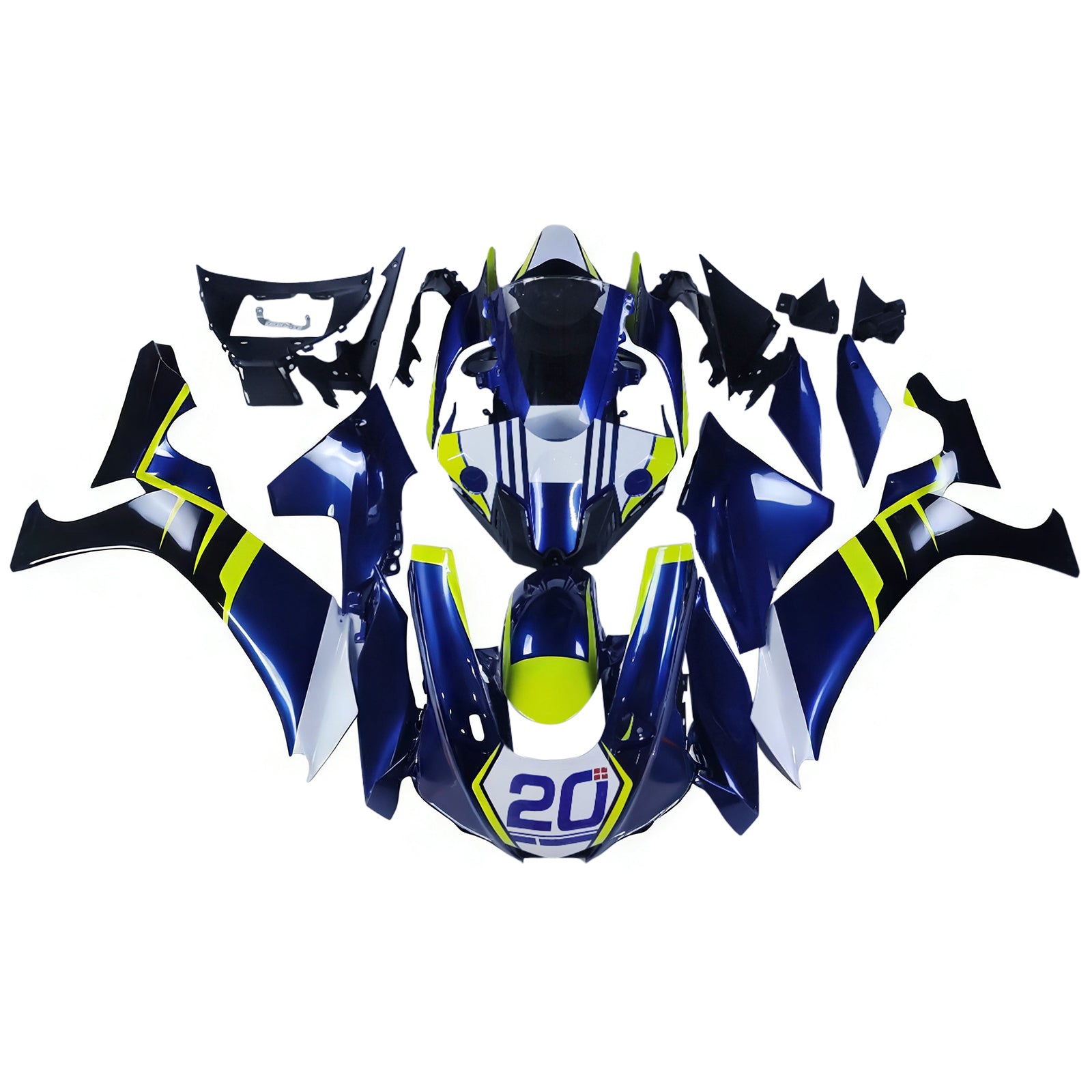 Amotopart Yamaha 2015-2019 YZF 1000 R1 Blue&Yellow Fairing Kit