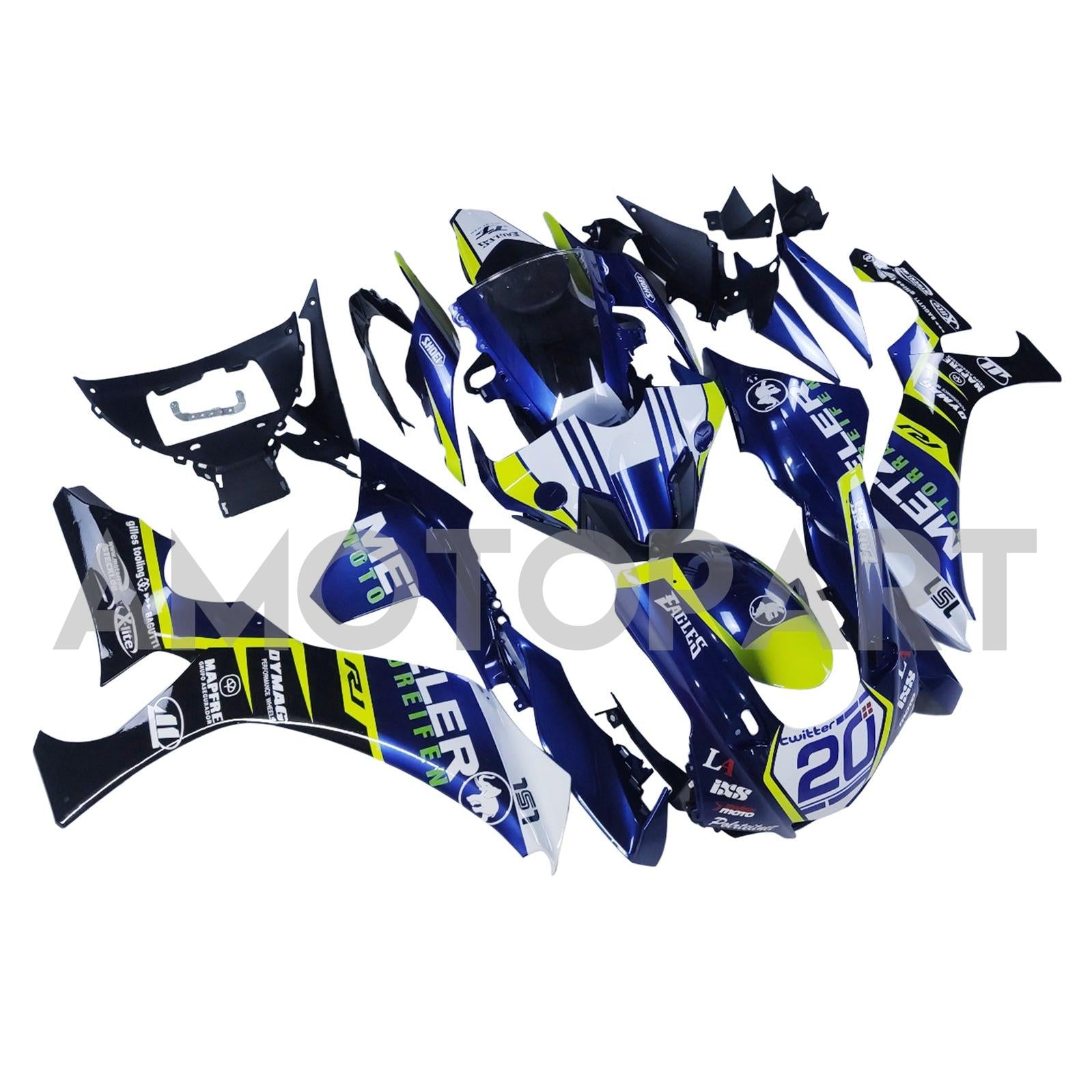 Amotopart Yamaha 2015-2019 YZF 1000 R1 Blue & Yellow Failing Kit