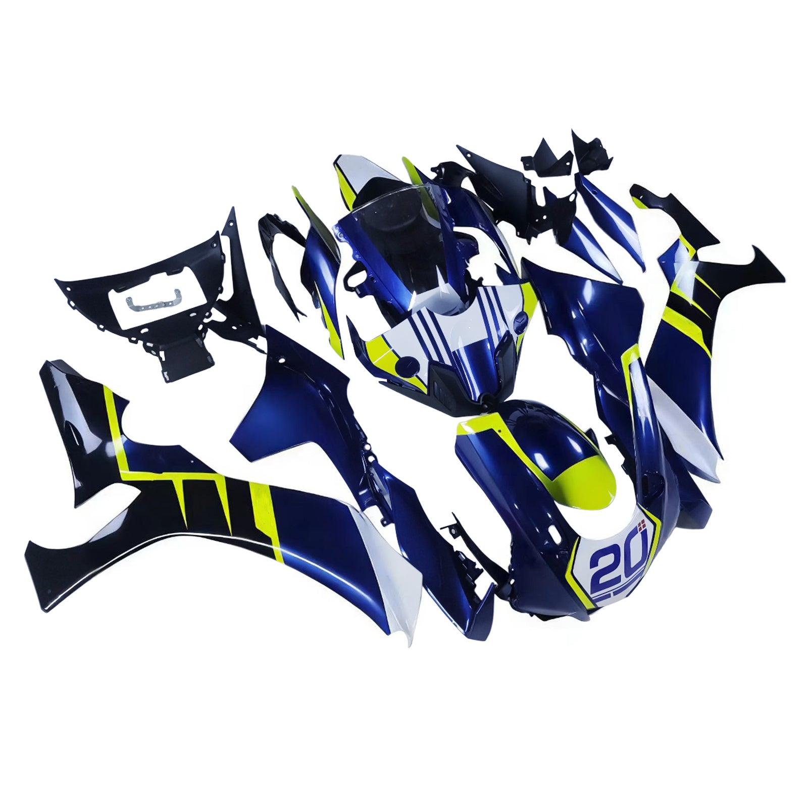 Amotopart Yamaha 2015-2019 YZF 1000 R1 Blue&Yellow Fairing Kit