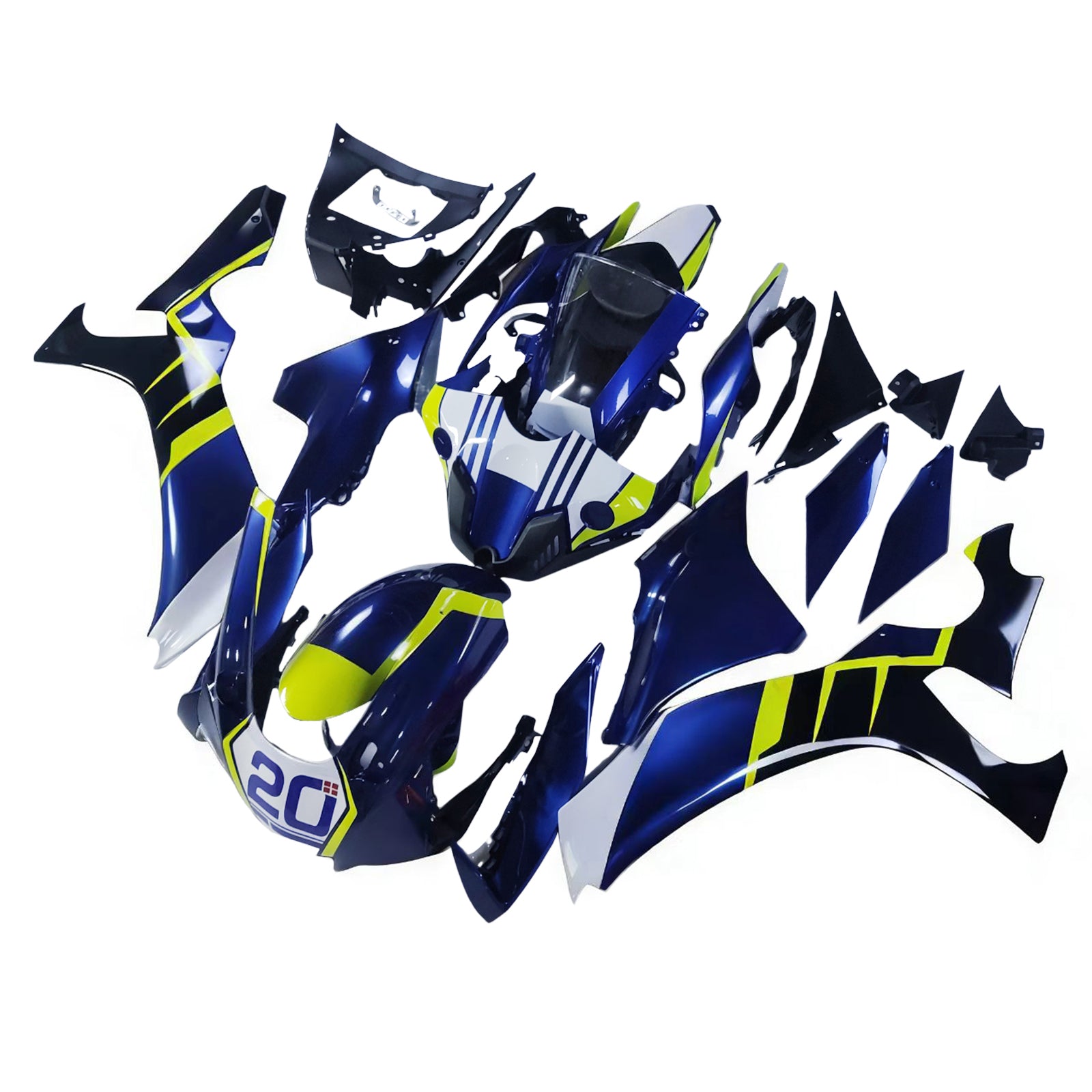 Amotopart Yamaha 2015-2019 YZF 1000 R1 Blue&Yellow Fairing Kit