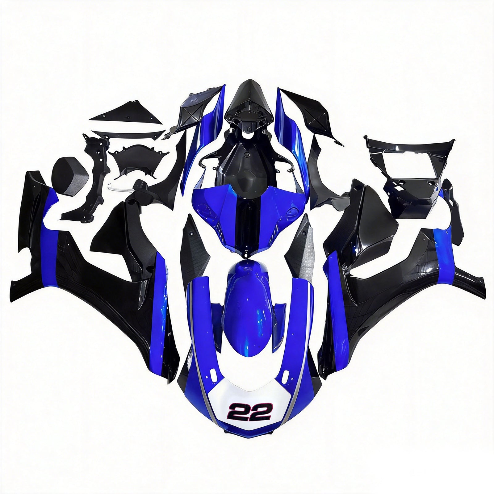 Amotopart Yamaha 2015-2019 YZF 1000 R1 Blue&Black Style5 Fairing Kit