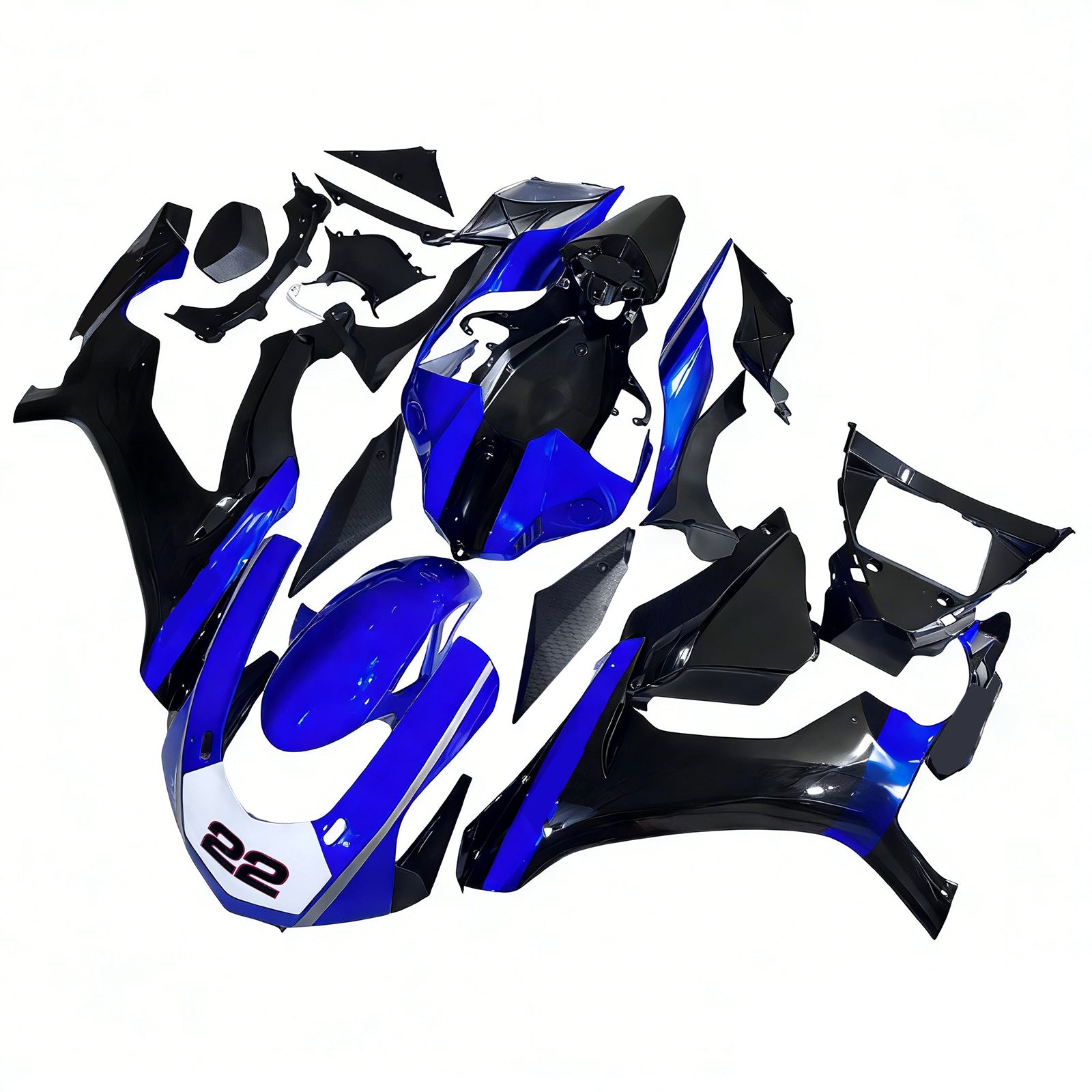 Amotopart Yamaha 2015-2019 YZF 1000 R1 Blue&Black Style5 Fairing Kit