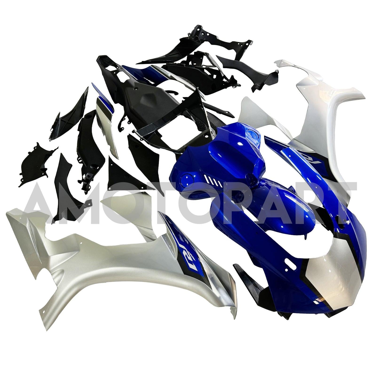 Amotopart Yamaha 2015-2019 YZF 1000 R1 Blue&Silver Fairing Kit