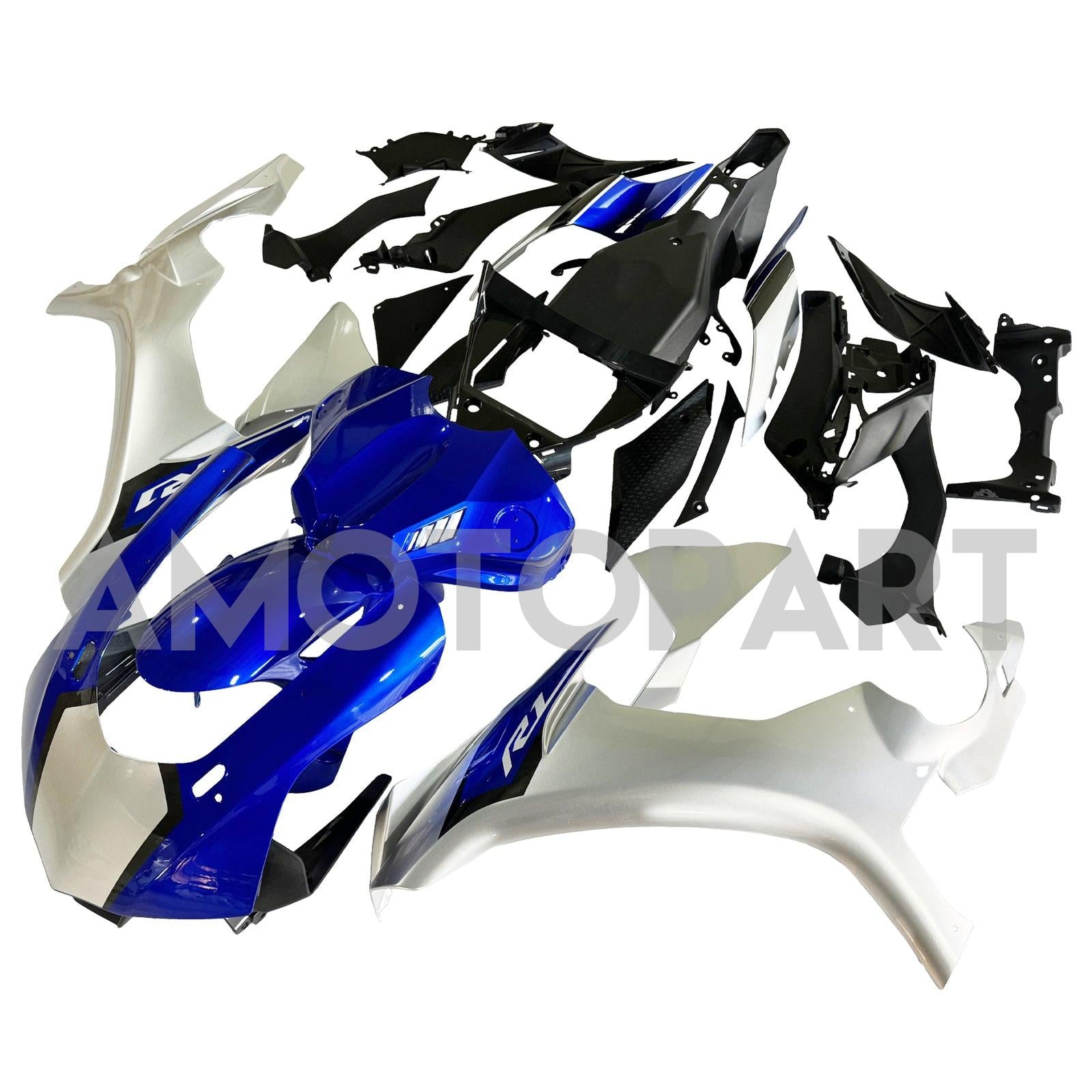 Amotopart Yamaha 2015-2019 YZF 1000 R1 Blue&Silver Fairing Kit