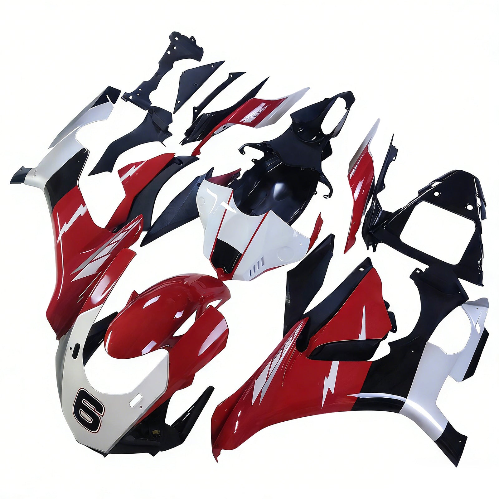 Amotopart Yamaha 2015-2019 YZF 1000 R1 White&Red Style1 Fairing Kit