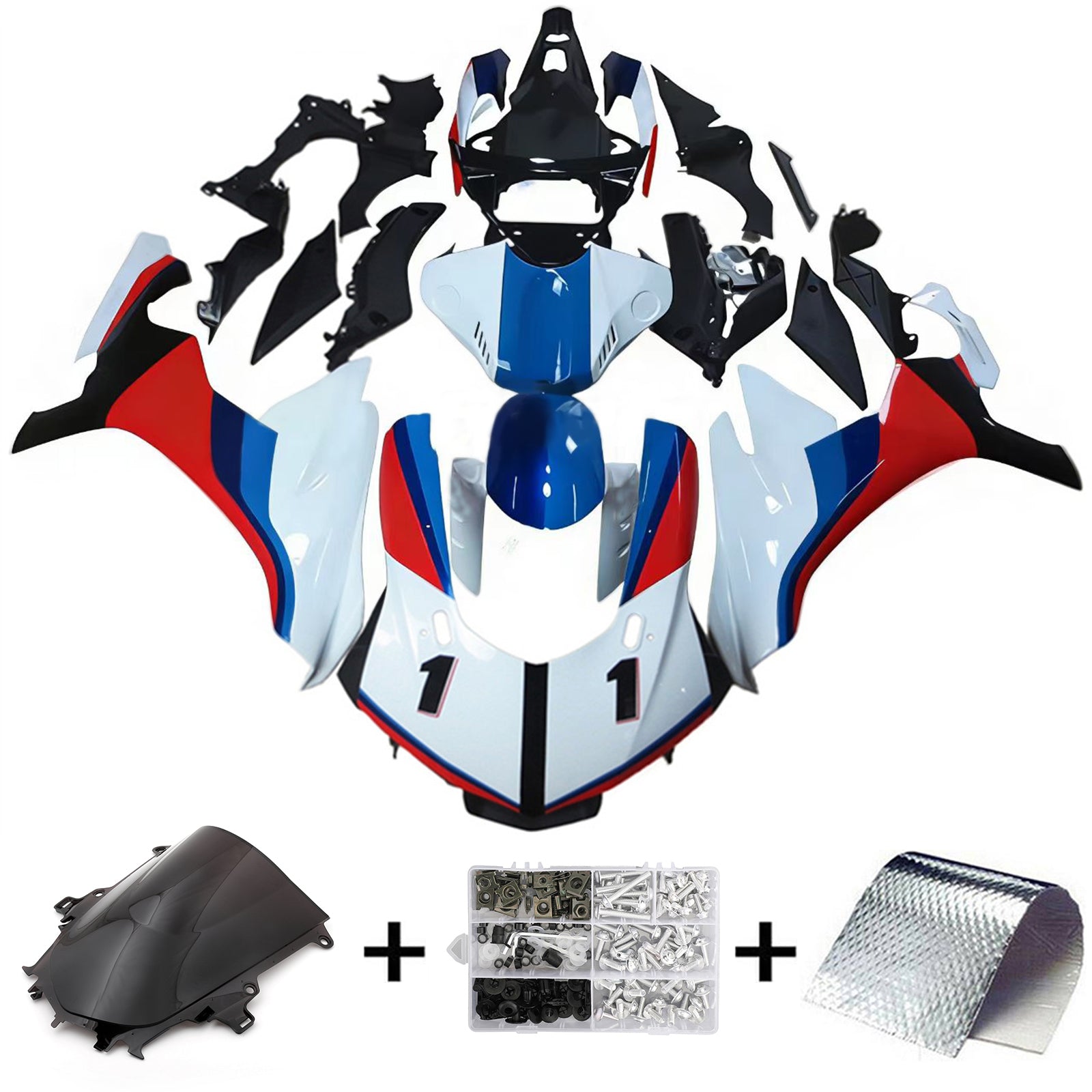 Amotopart Yamaha YZF 1000 R1 2015-2019 Rot&Blaues Verkleidungsset