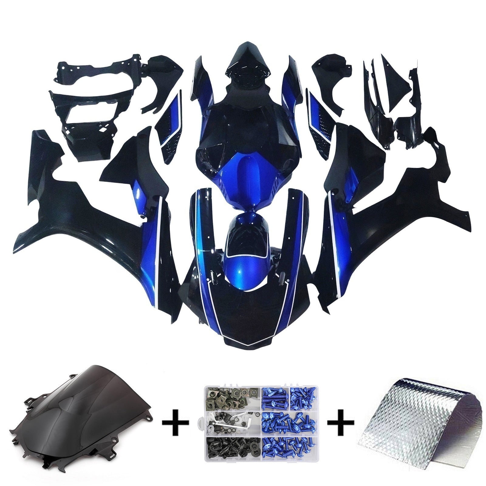 Amotopart Yamaha YZF 1000 R1 2015-2019 Blue & Black Style13 Fairing Kit