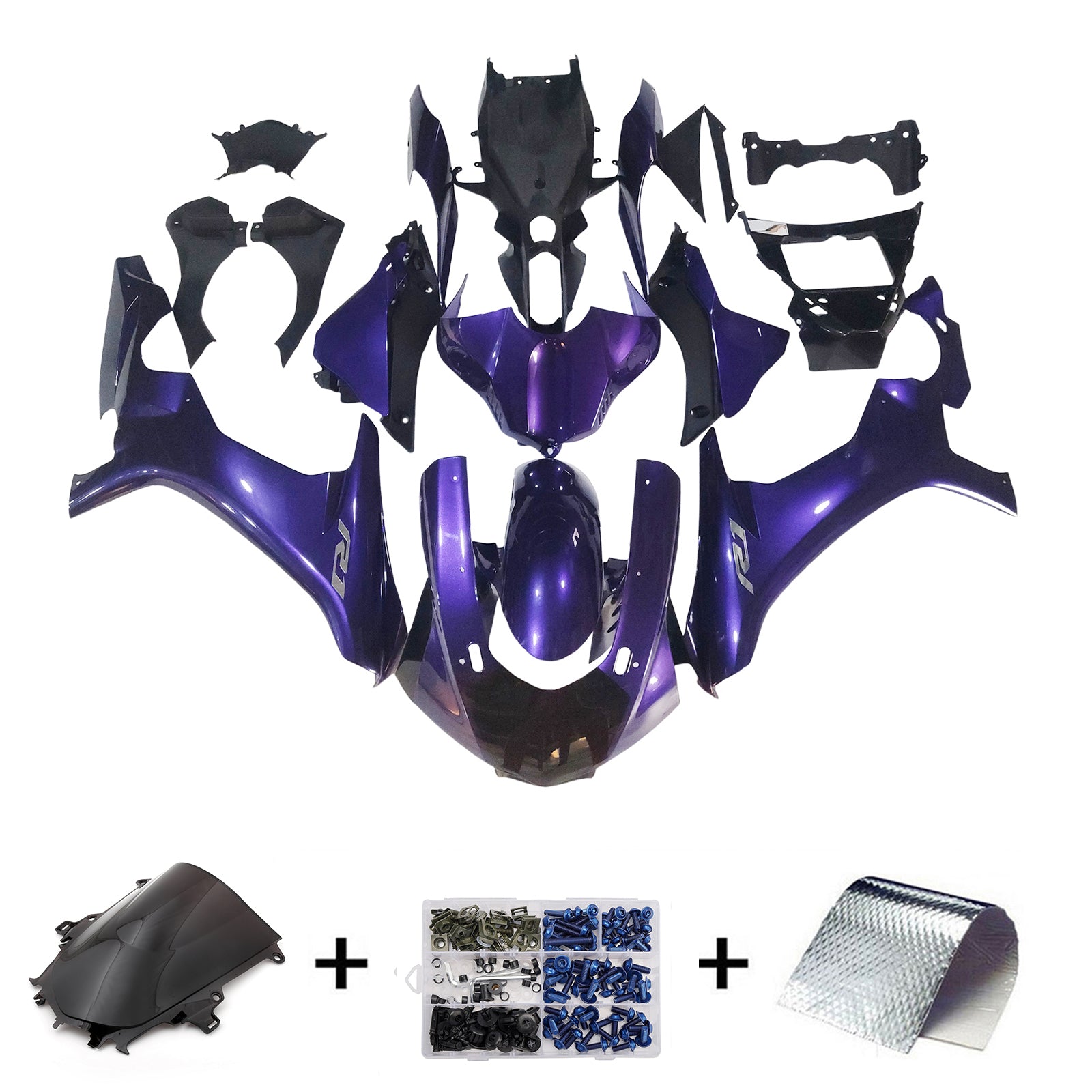 Amotopart 2015-2019 Yamaha YZF 1000 R1 Purple Fairing Kit