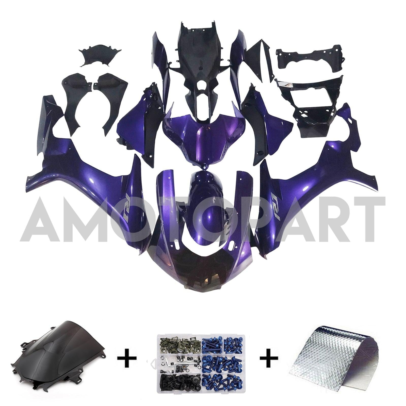 Amotopart 2015-2019 Yamaha YZF 1000 R1 Purple Fairing Kit