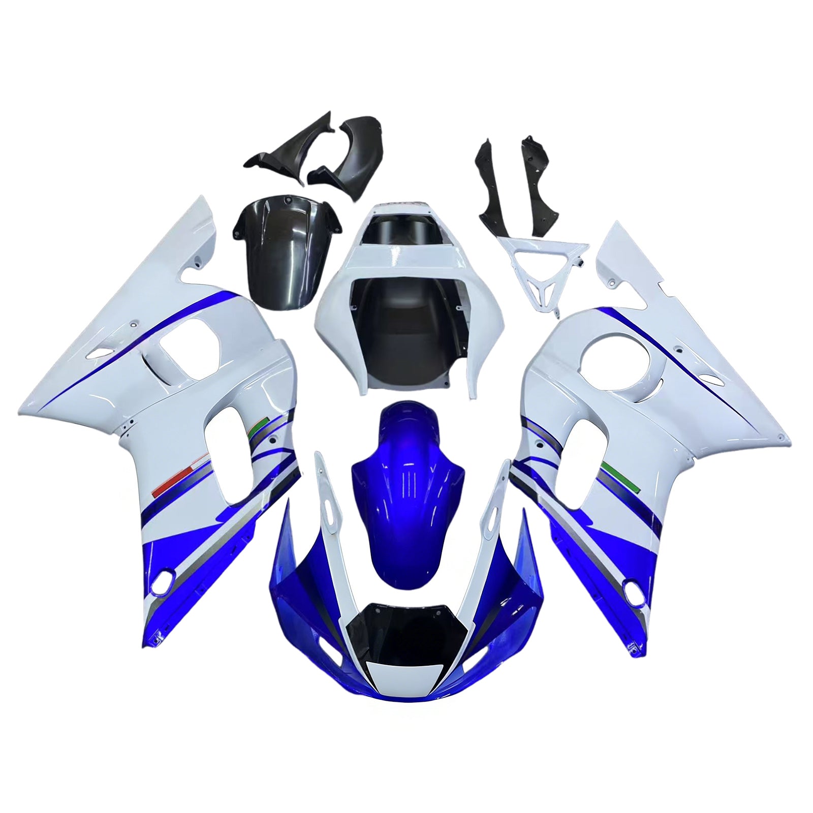 Amotopart 1998-2002 Yamaha YZF 600 R6 Blue White Fairing Kit