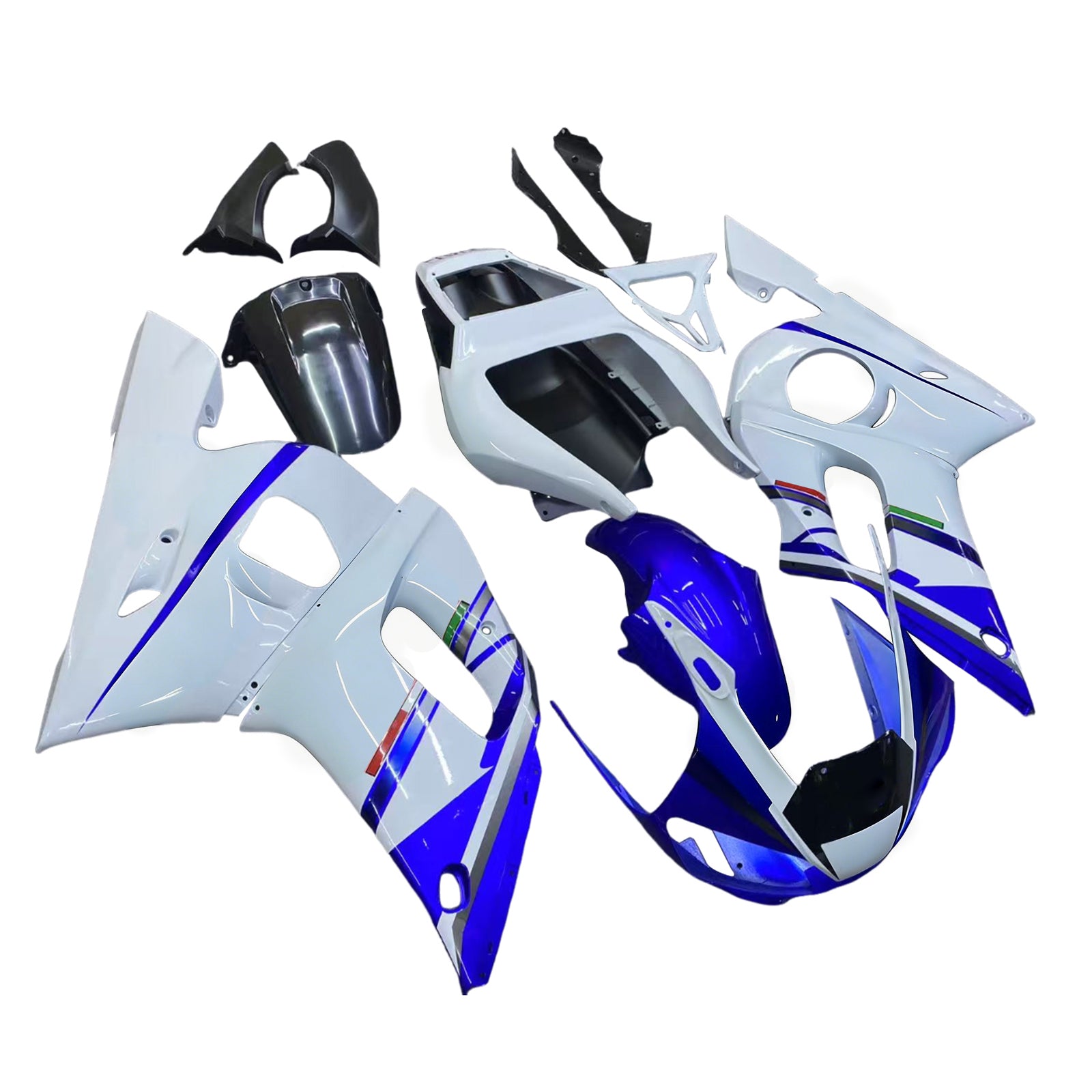 Amotopart 1998-2002 Yamaha YZF 600 R6 Blue White Fairing Kit