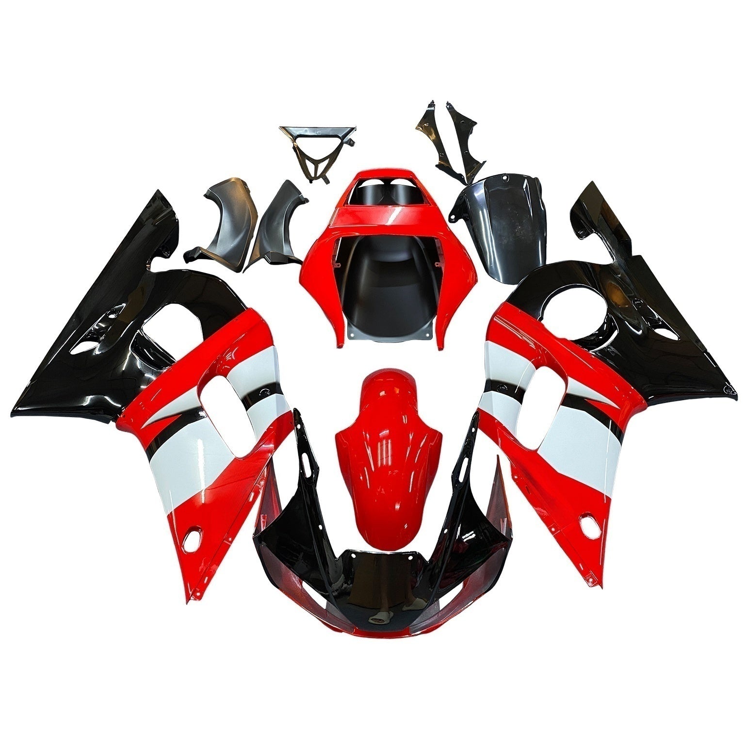 Amotopart 1998-2002 Yamaha YZF 600 R6 Red Black White Fairing Kit