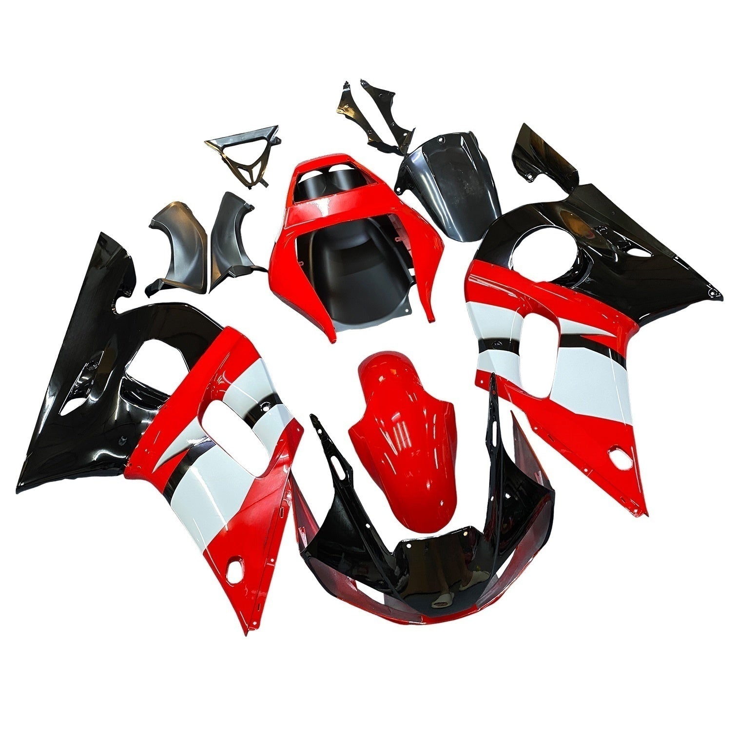 Amotopart 1998-2002 Yamaha YZF 600 R6 Red Black White Fairing Kit