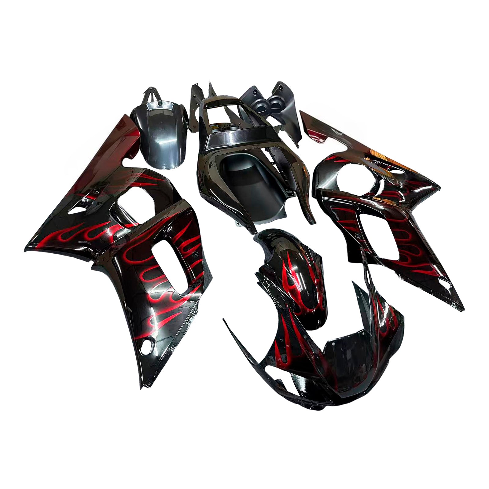Amotopart 1998-2002 Yamaha YZF 600 R6 Black Red Fairing Kit