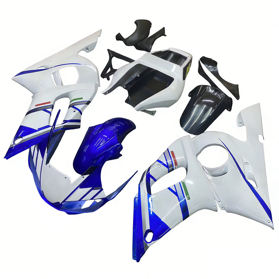 Amotopart Yamaha YZF 600 R6 1998-2002 Blue&White Fairing Kit