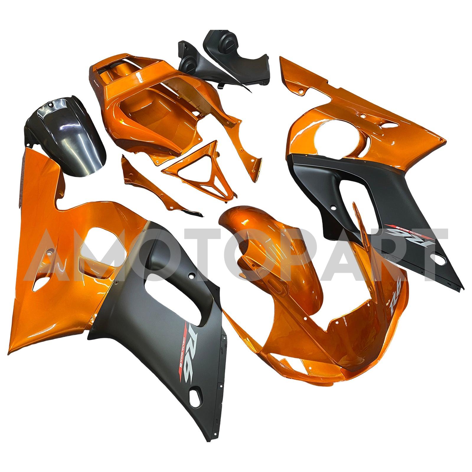 Amotopart Yamaha YZF 600 R6 1998-2002 Dark Orange&Black Fairing Kit