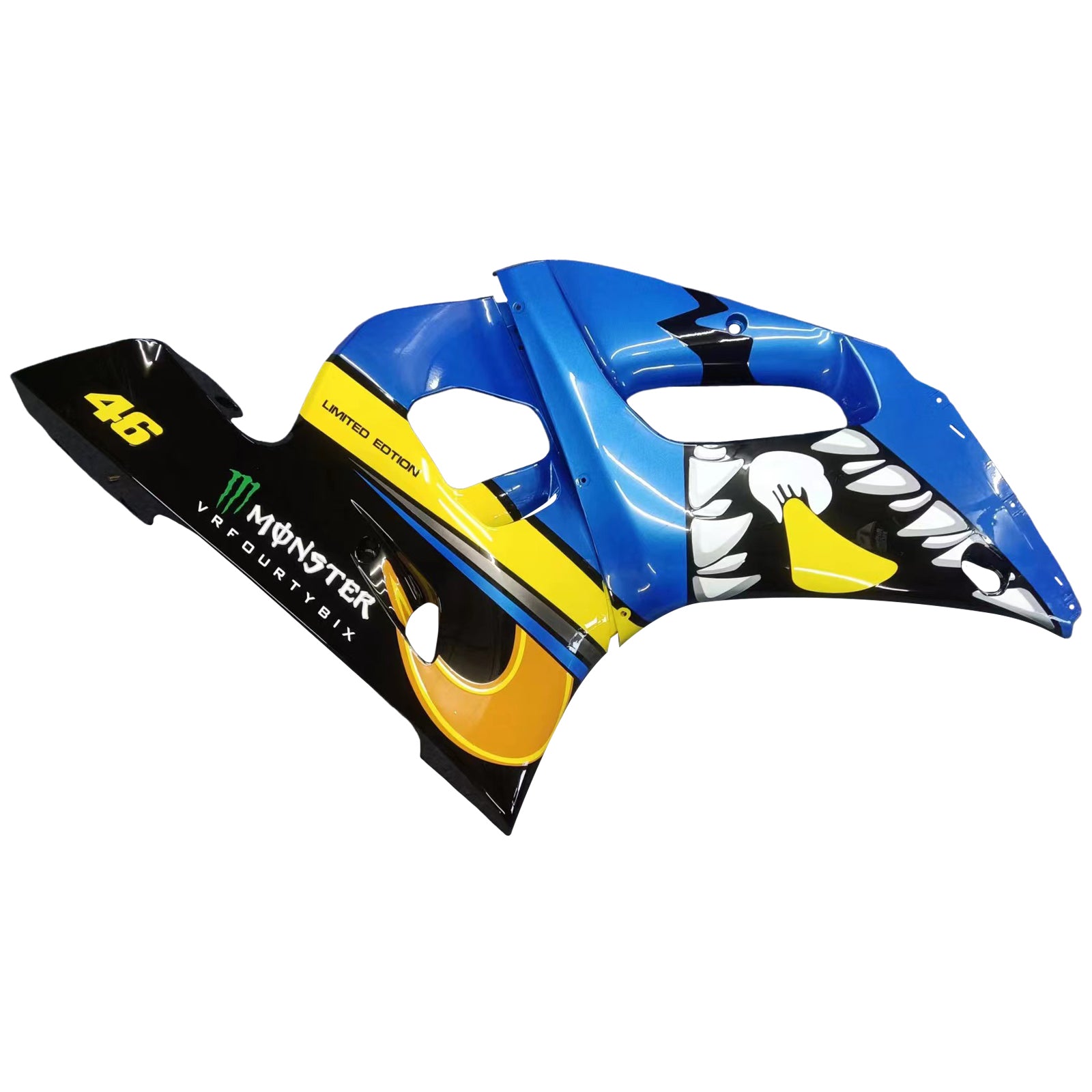 Amotopart 1998-2002 Yamaha YZF 600 R6 Blau&Yellow Monster Verkleidungssatz