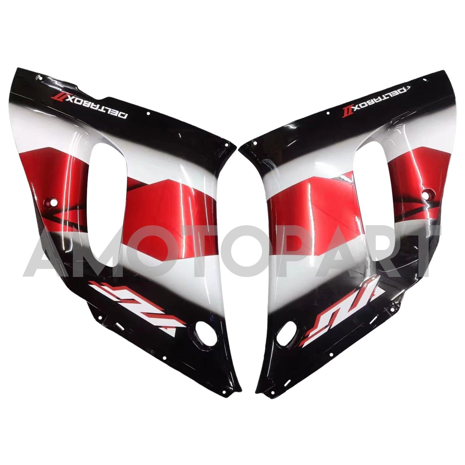 Amotopart Yamaha 1998-2002 YZF 600 R6 Red With Black White Fairing Kit