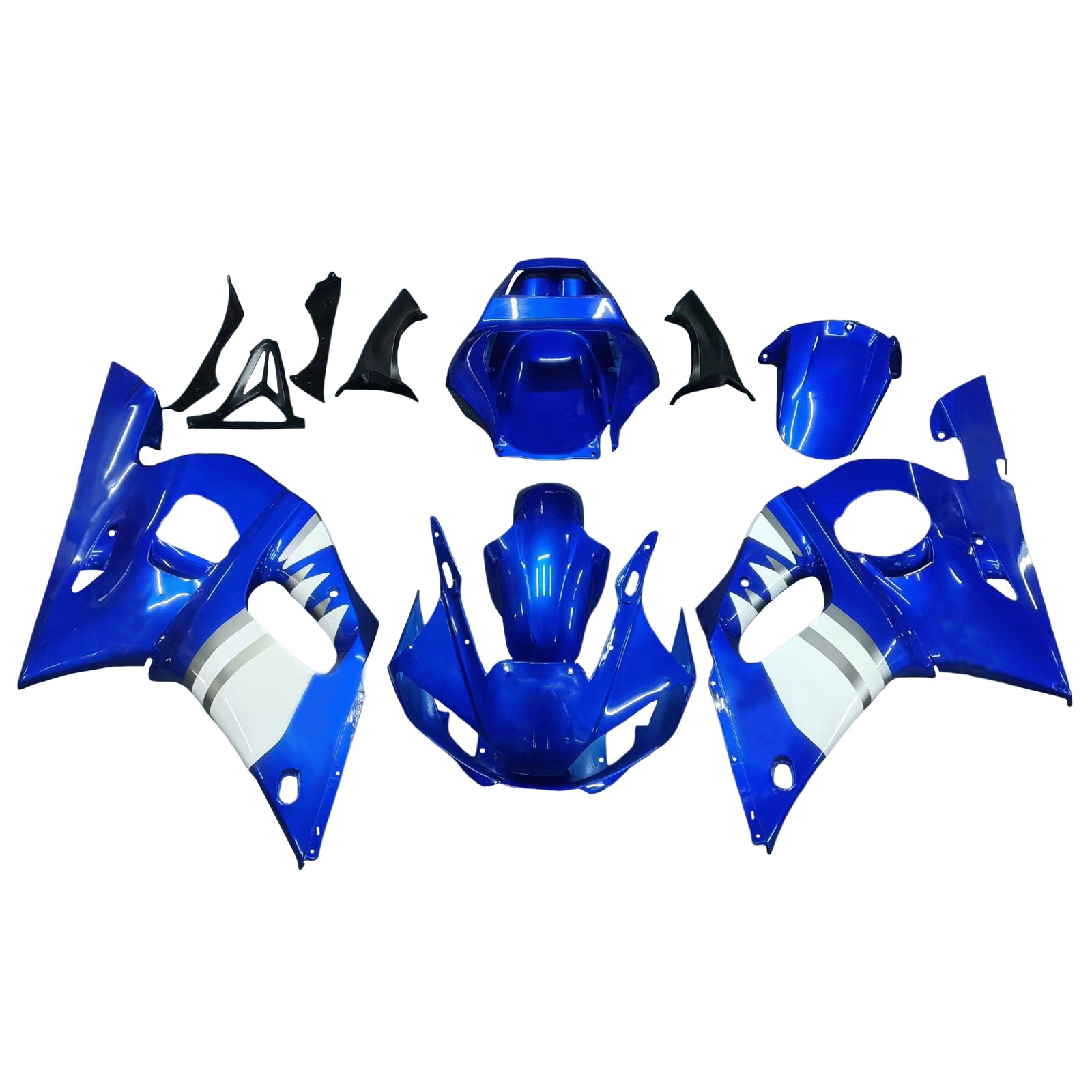 Amotopart Yamaha 1998-2002 YZF 600 R6 Blue Mix White Fairing Kit