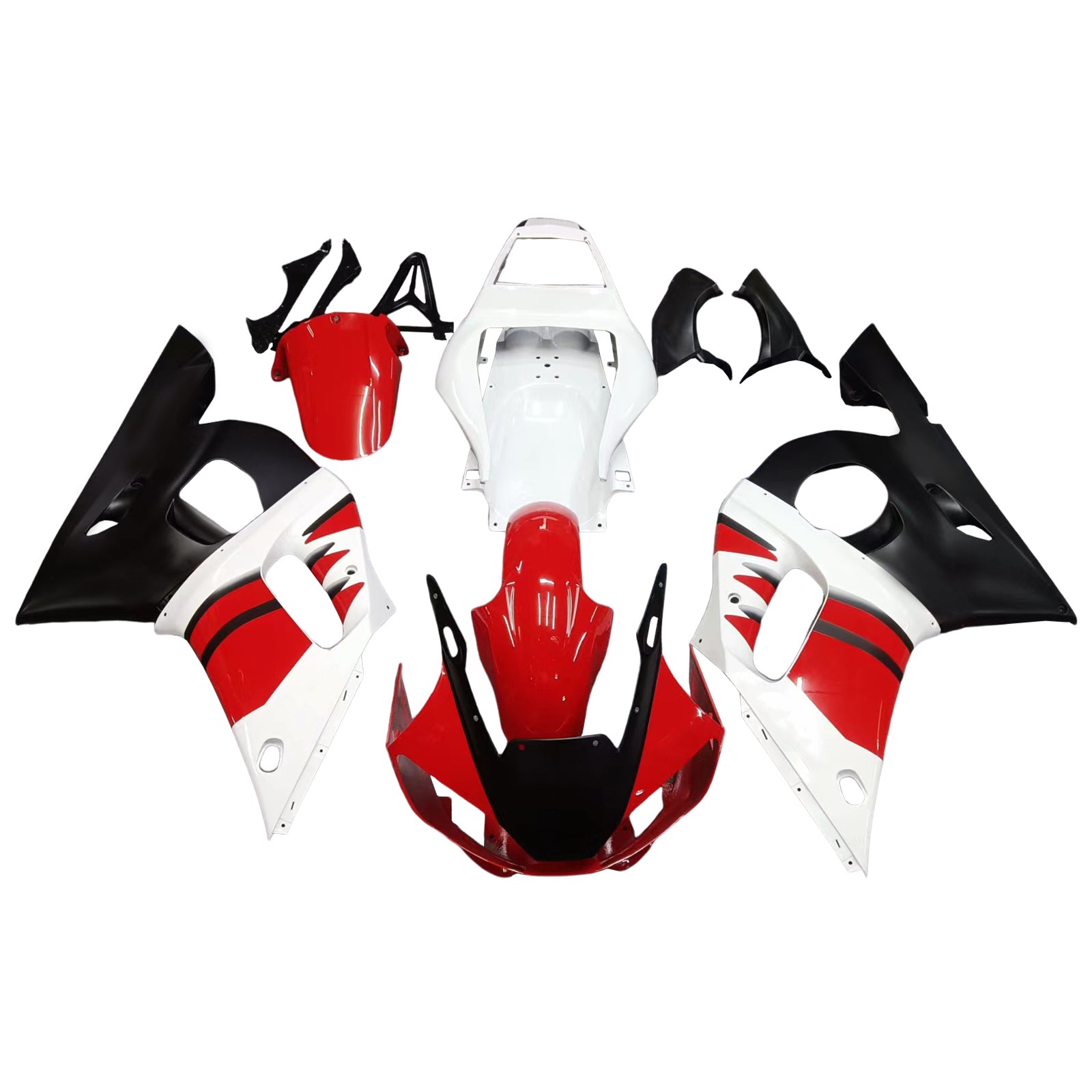 Amotopart Yamaha 1998-2002 YZF 600 R6 Red Black White Fairing Kit