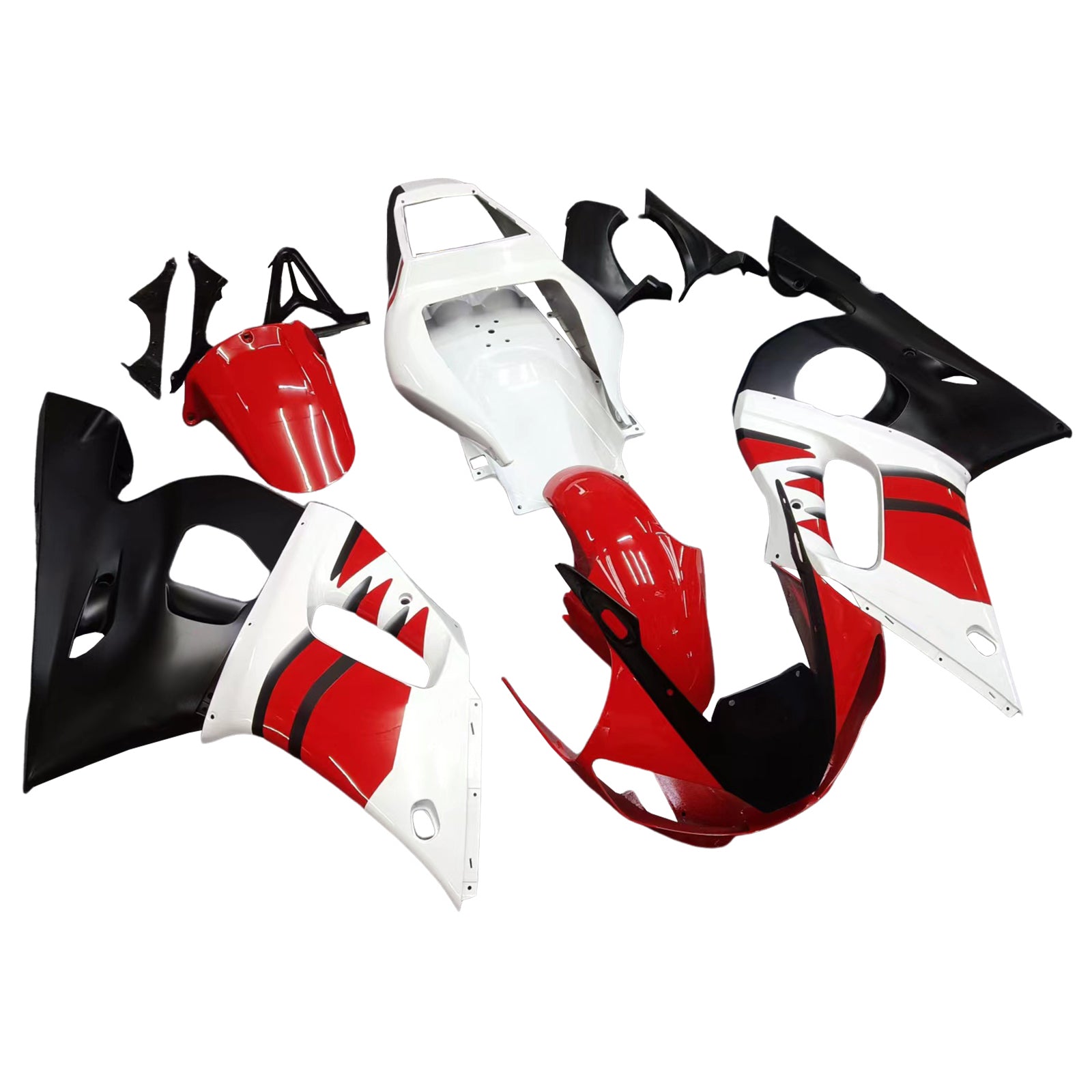 Amotopart Yamaha 1998-2002 YZF 600 R6 Red Black White Fairing Kit