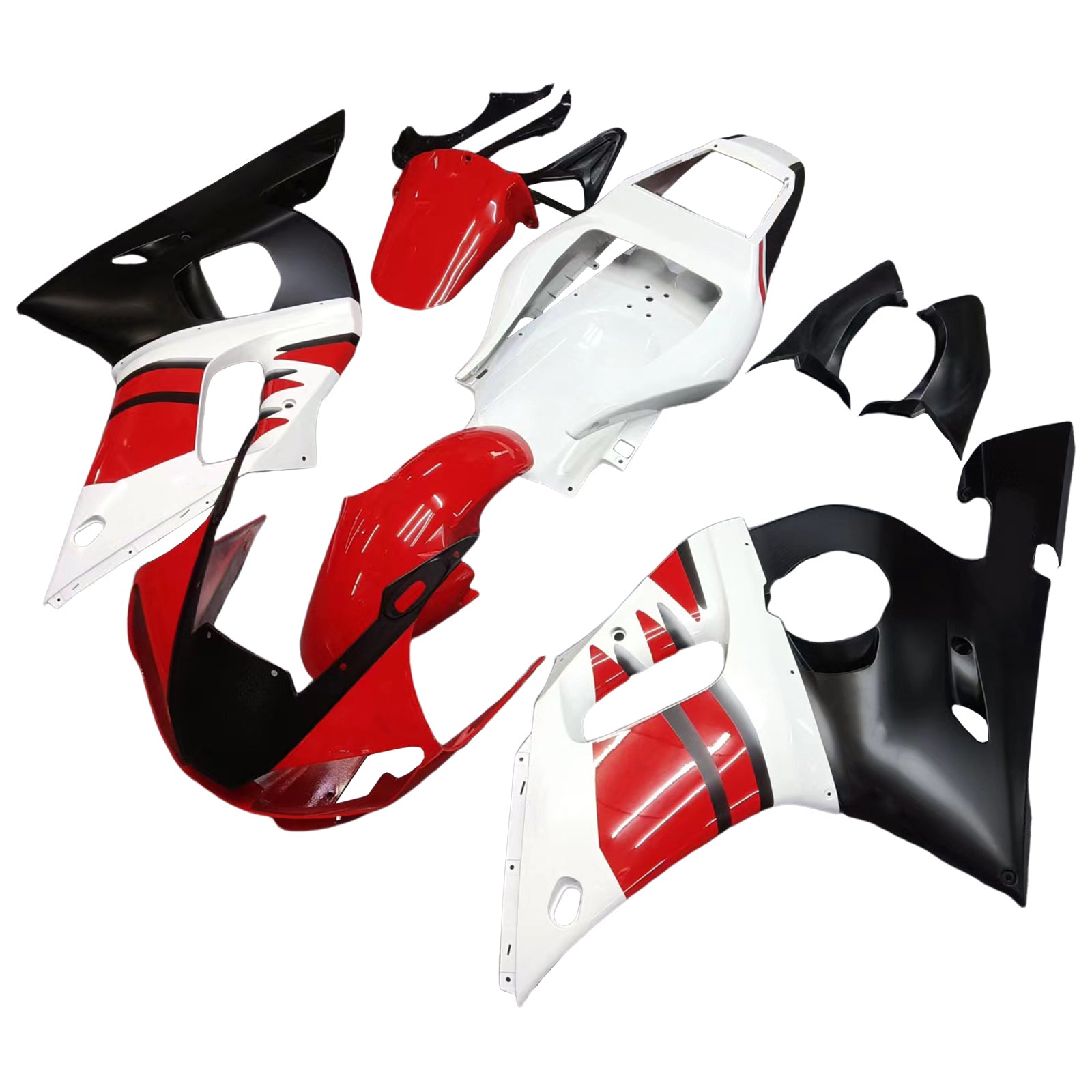 Amotopart Yamaha 1998-2002 YZF 600 R6 Red Black White Fairing Kit
